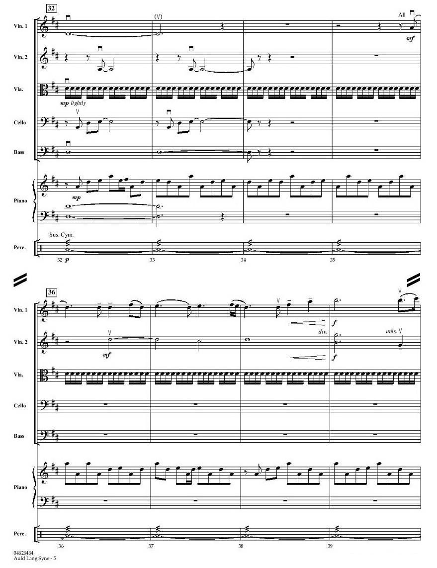 AULD LANG SYNE（友谊地久天长）（小型乐队谱）其它曲谱（图4）