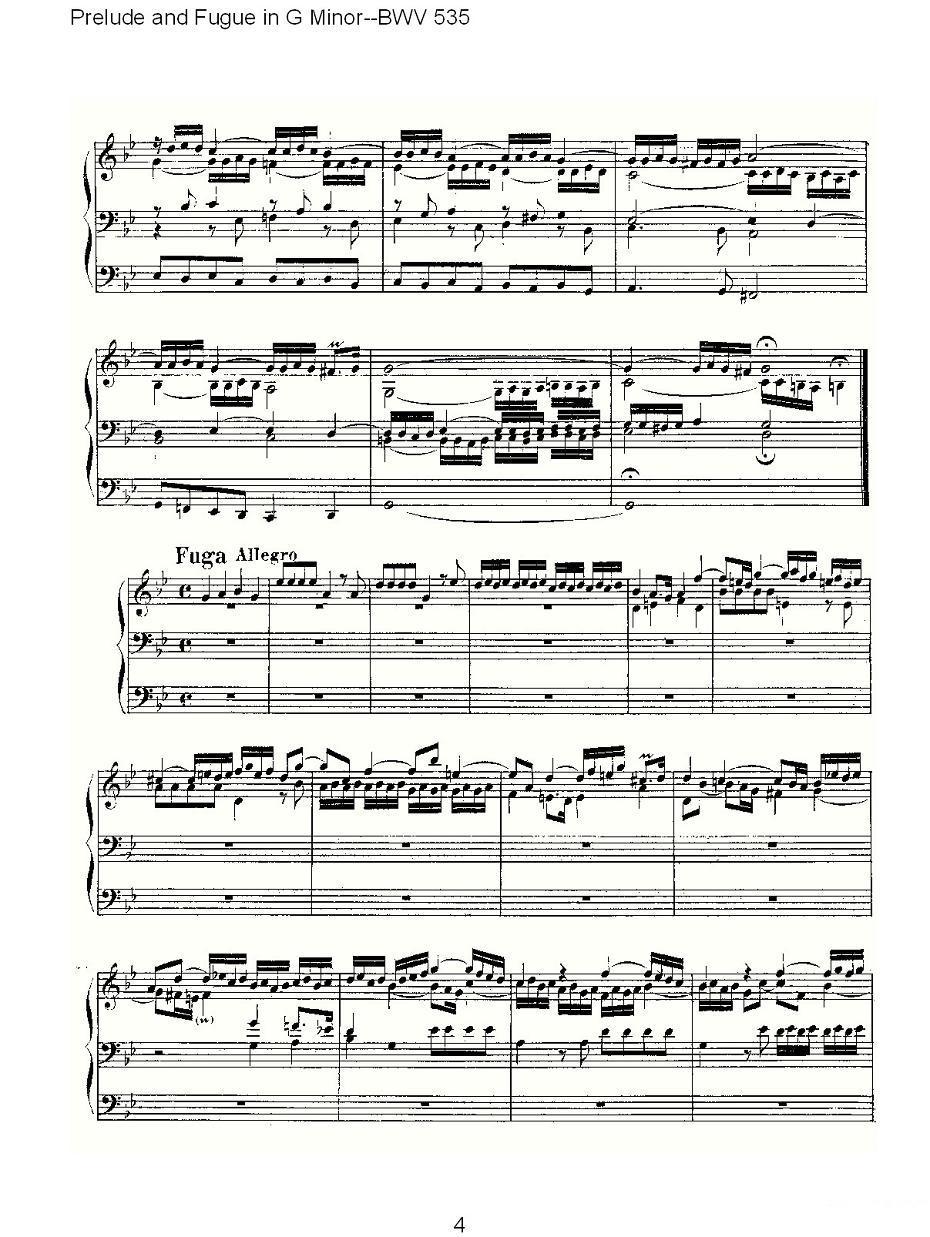 Prelude and Fugue in G Minor--BWV 535 （管风琴谱）其它曲谱（图4）