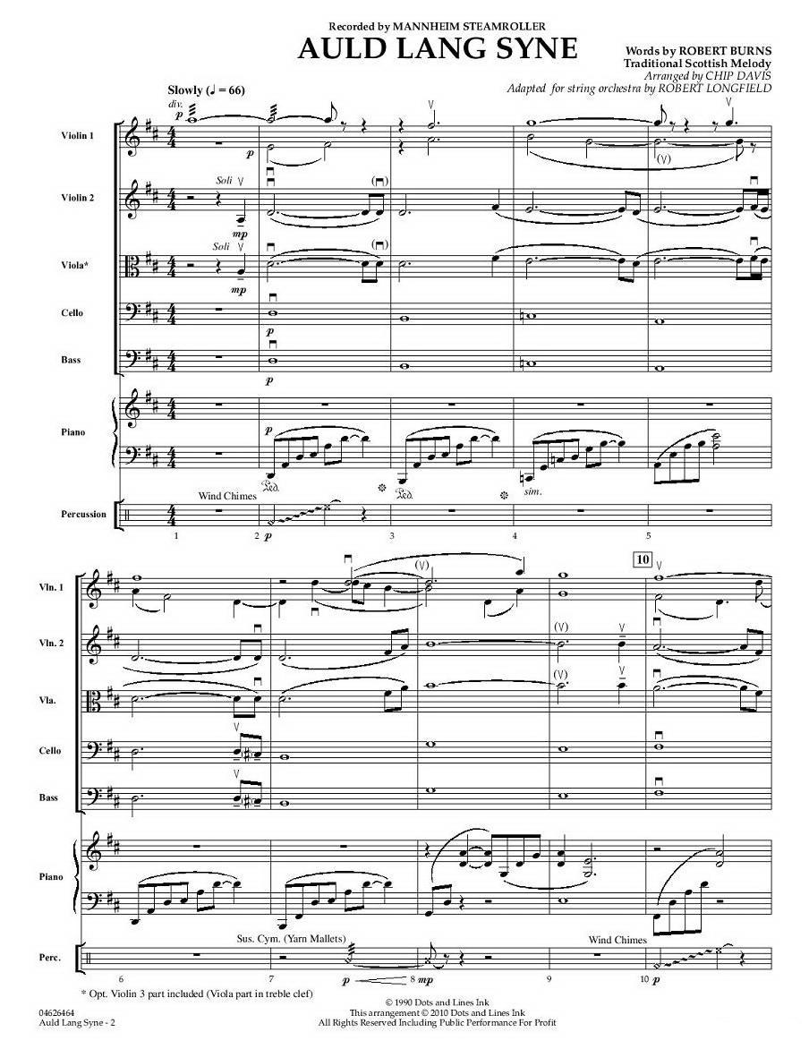 AULD LANG SYNE（友谊地久天长）（小型乐队谱）其它曲谱（图1）