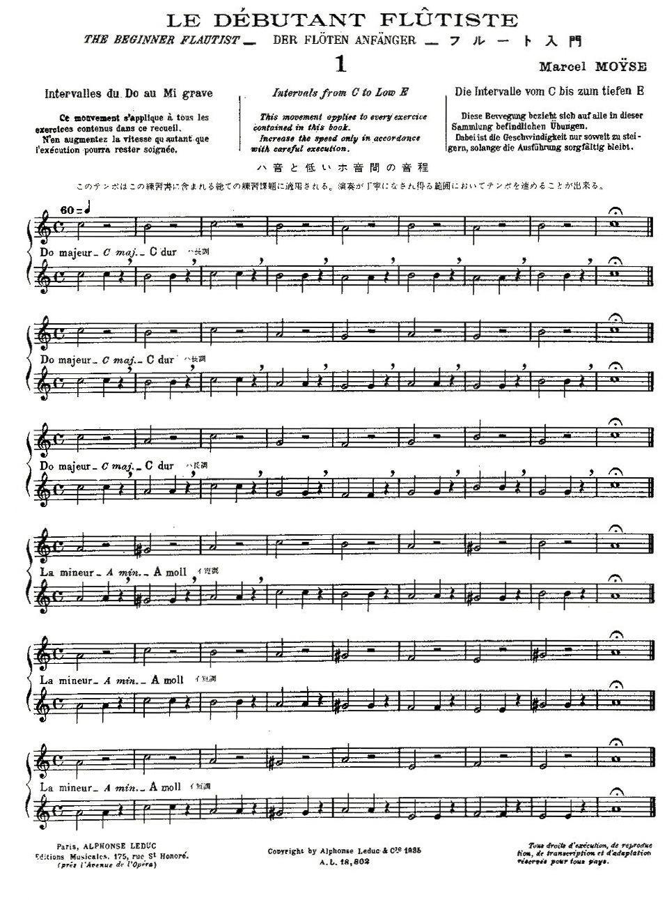 初级练习之1（Alphonse Ludec - Debutant Flutiste）其它曲谱（图1）