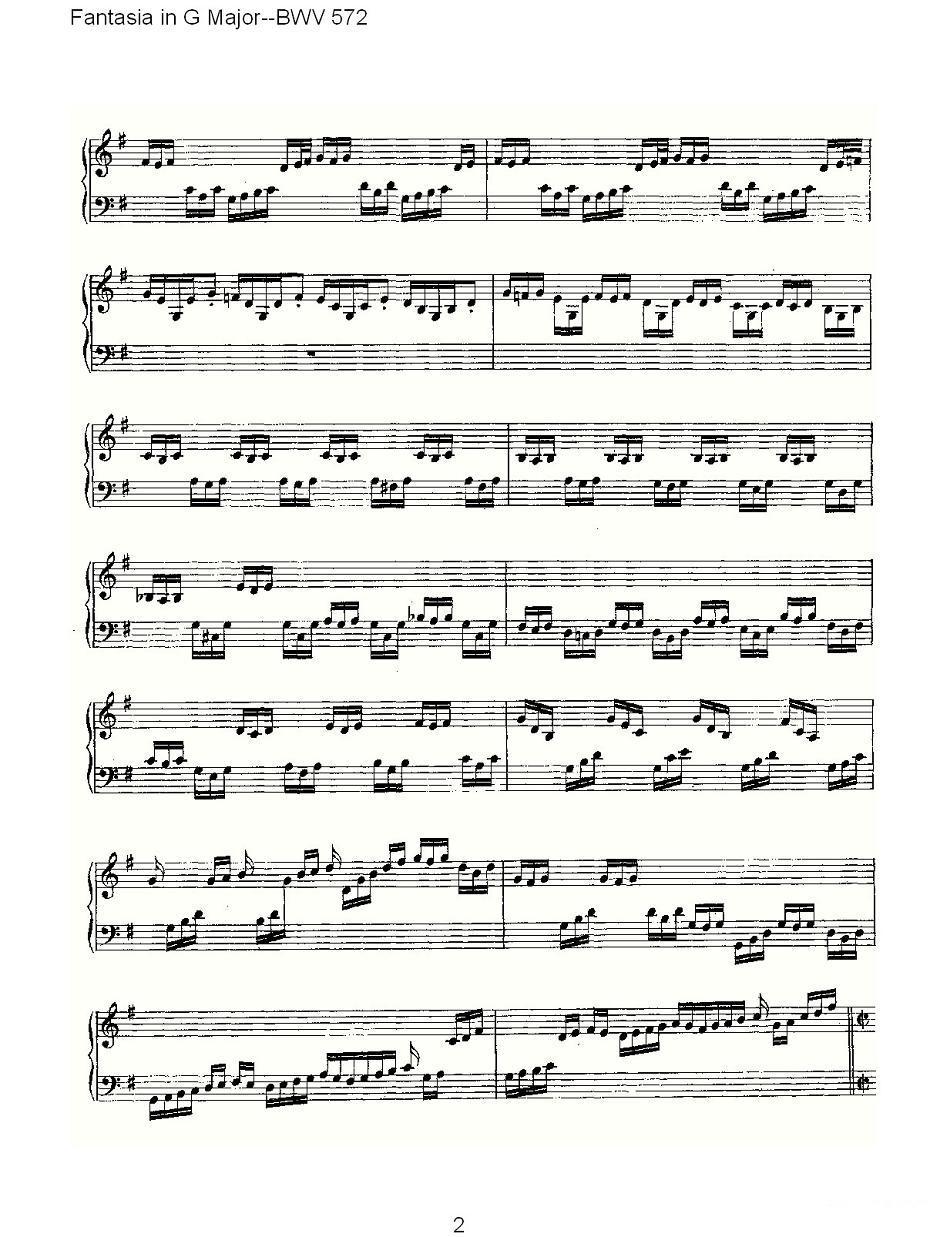 Fantasia in G Major--BWV 572 （管风琴谱）其它曲谱（图2）