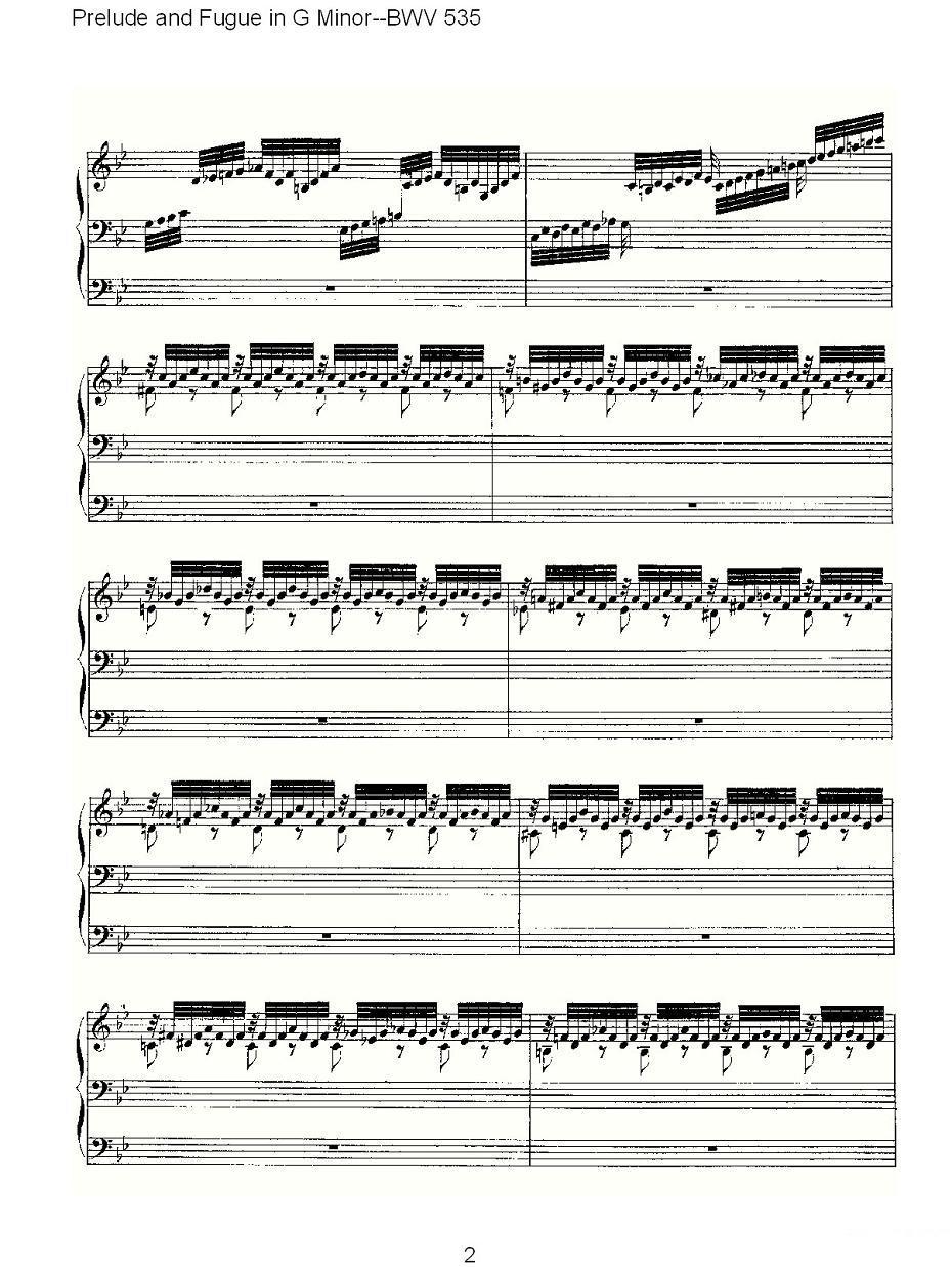 Prelude and Fugue in G Minor--BWV 535 （管风琴谱）其它曲谱（图2）