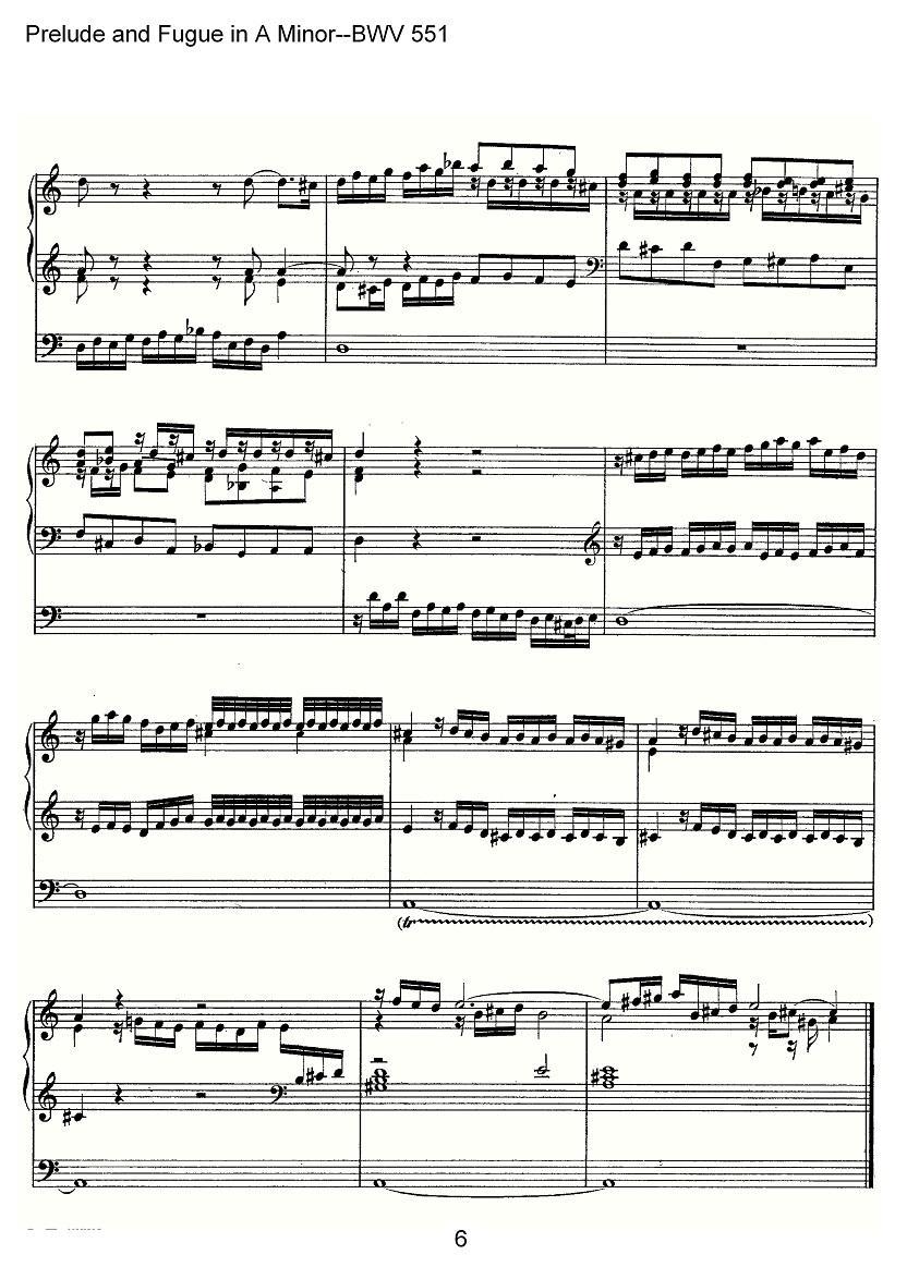 Prelude and Fugue in A Minor--BWV 551（管风琴谱）其它曲谱（图6）
