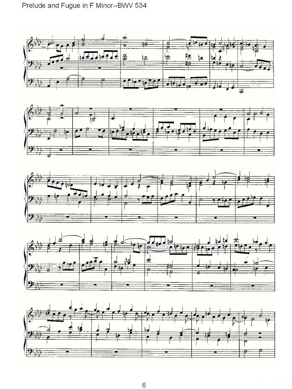 Prelude and Fugue in F Minor--BWV 534 （管风琴谱）其它曲谱（图6）