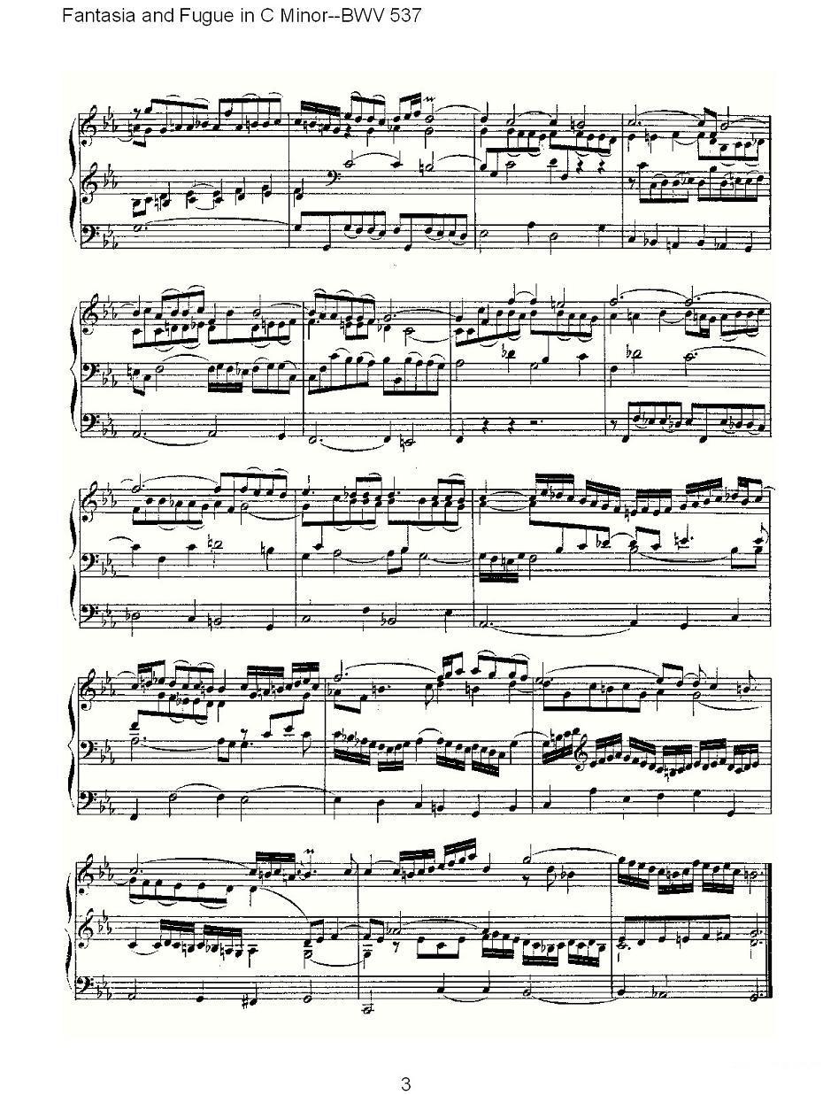 Fantasia and Fugue in C Minor--BWV 537 （管风琴谱）其它曲谱（图3）