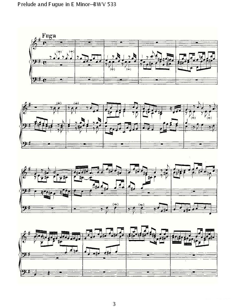Prelude and Fugue in E Minor--BWV 533 （管风琴谱）其它曲谱（图3）