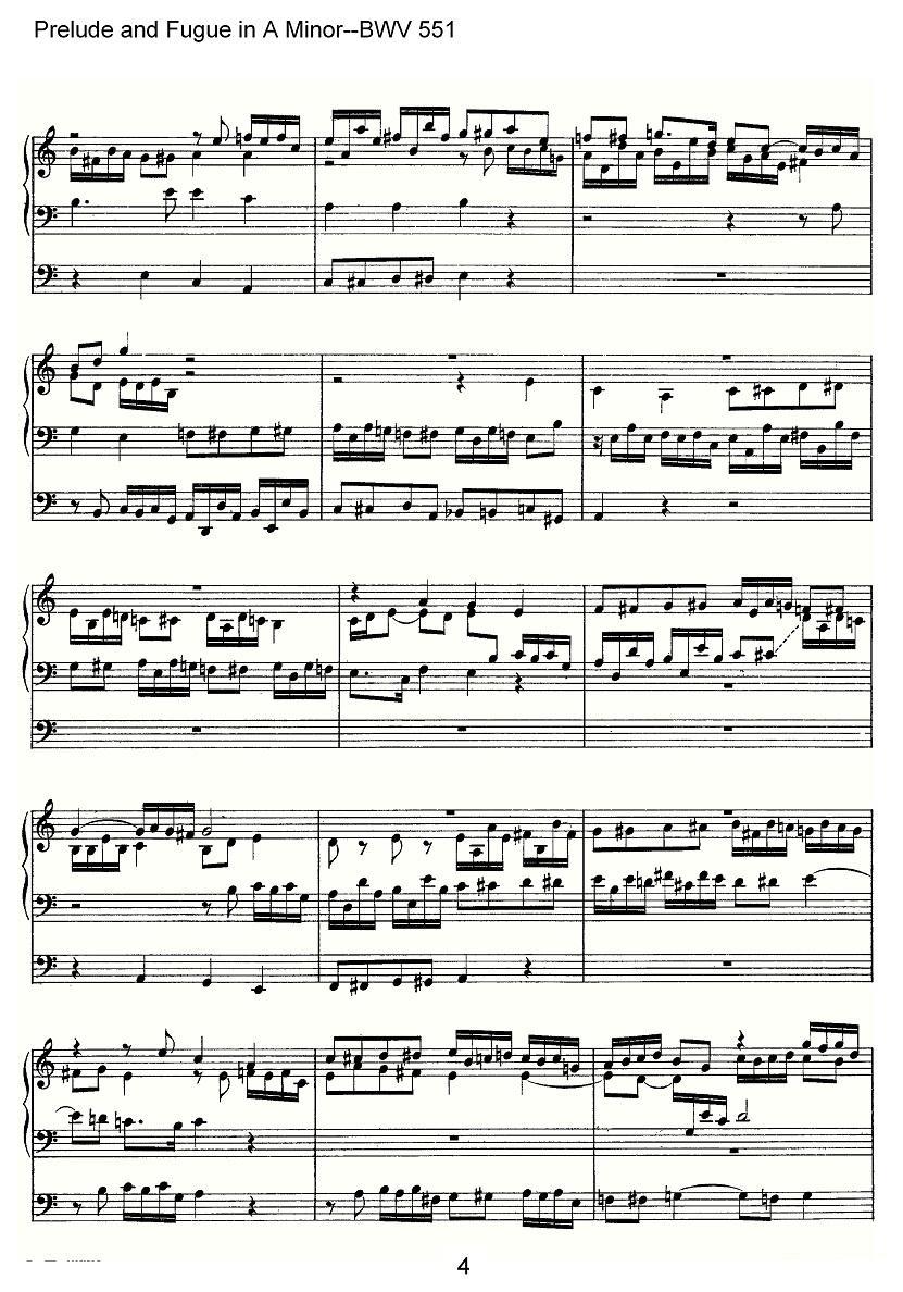 Prelude and Fugue in A Minor--BWV 551（管风琴谱）其它曲谱（图4）