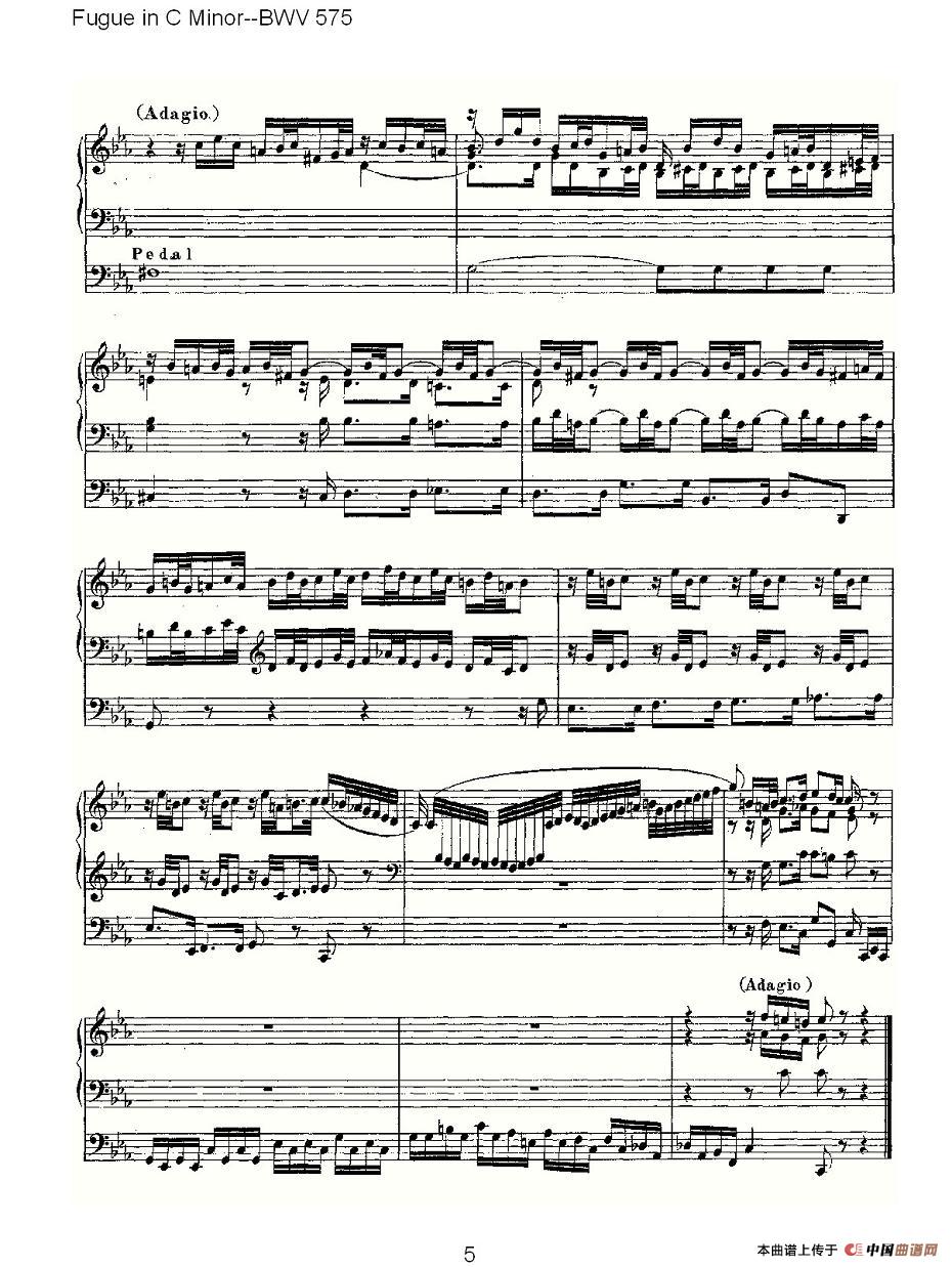  Fugue in C Minor--BWV 575 （管风琴谱）其它曲谱（图3）
