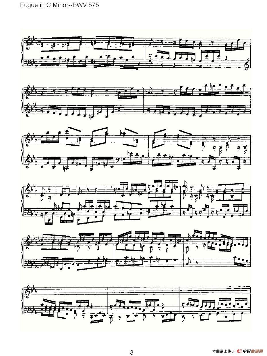  Fugue in C Minor--BWV 575 （管风琴谱）其它曲谱（图2）