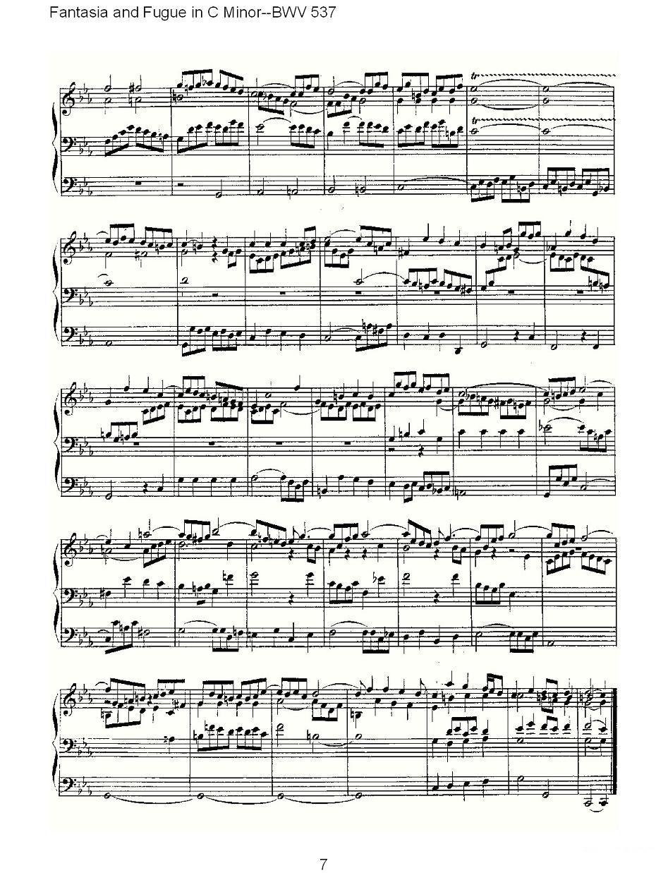 Fantasia and Fugue in C Minor--BWV 537 （管风琴谱）其它曲谱（图7）