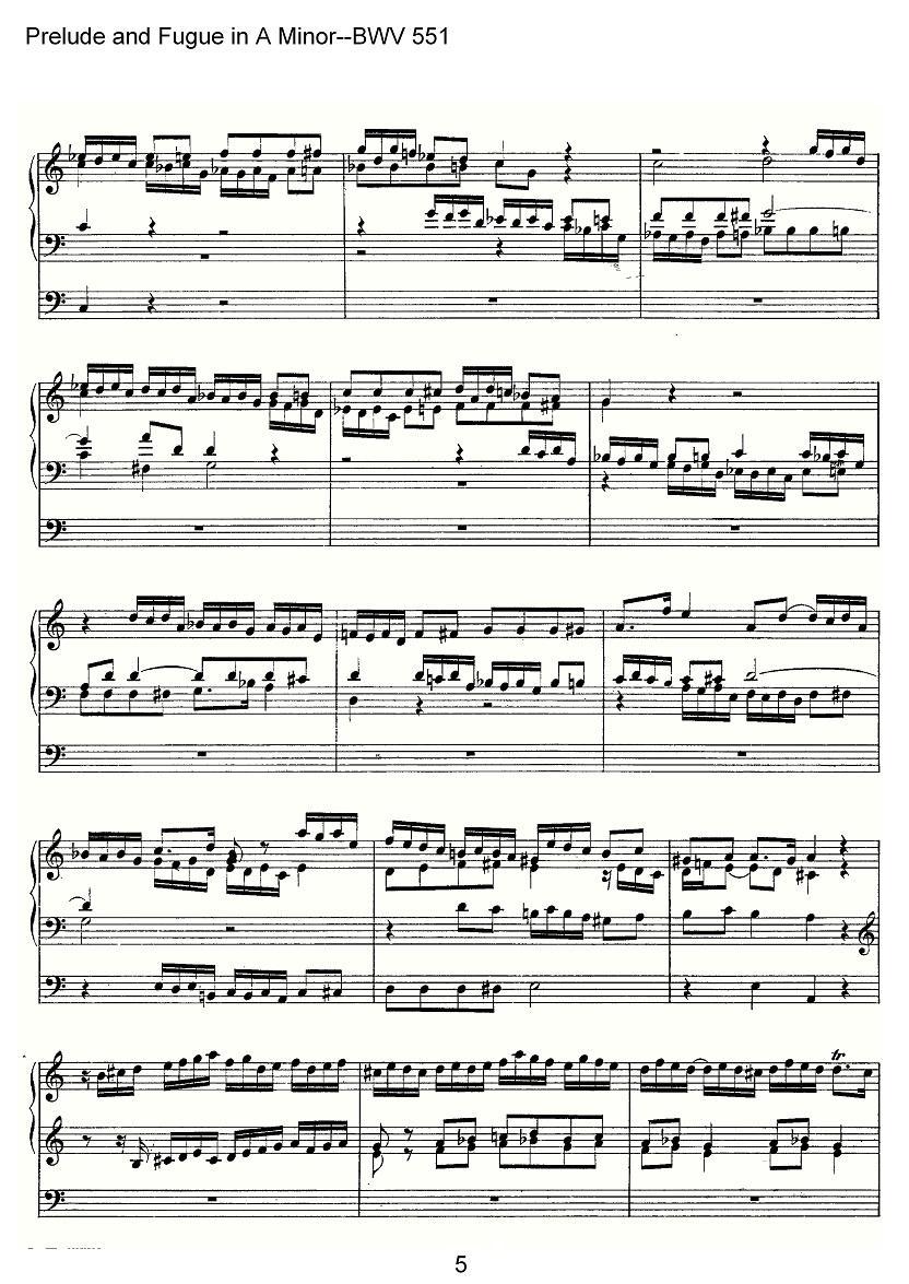 Prelude and Fugue in A Minor--BWV 551（管风琴谱）其它曲谱（图5）