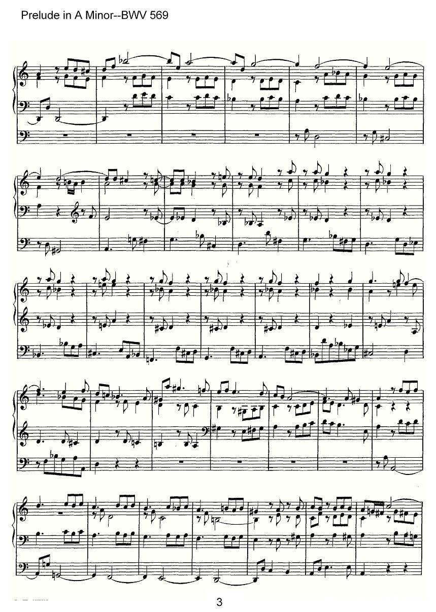 Prelude in A Minor--BWV 569（管风琴谱）其它曲谱（图3）