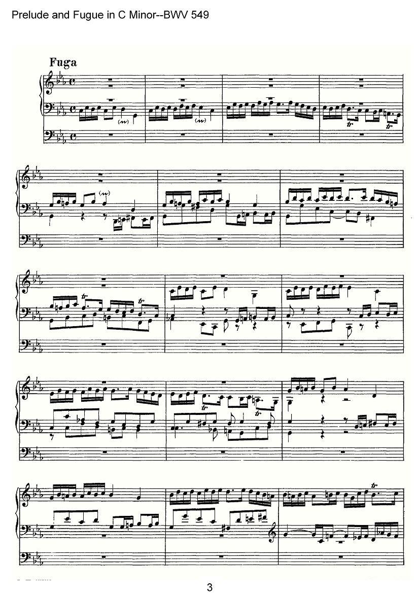 Prelude and Fugue in C Minor--BWV 549（管风琴谱）其它曲谱（图3）