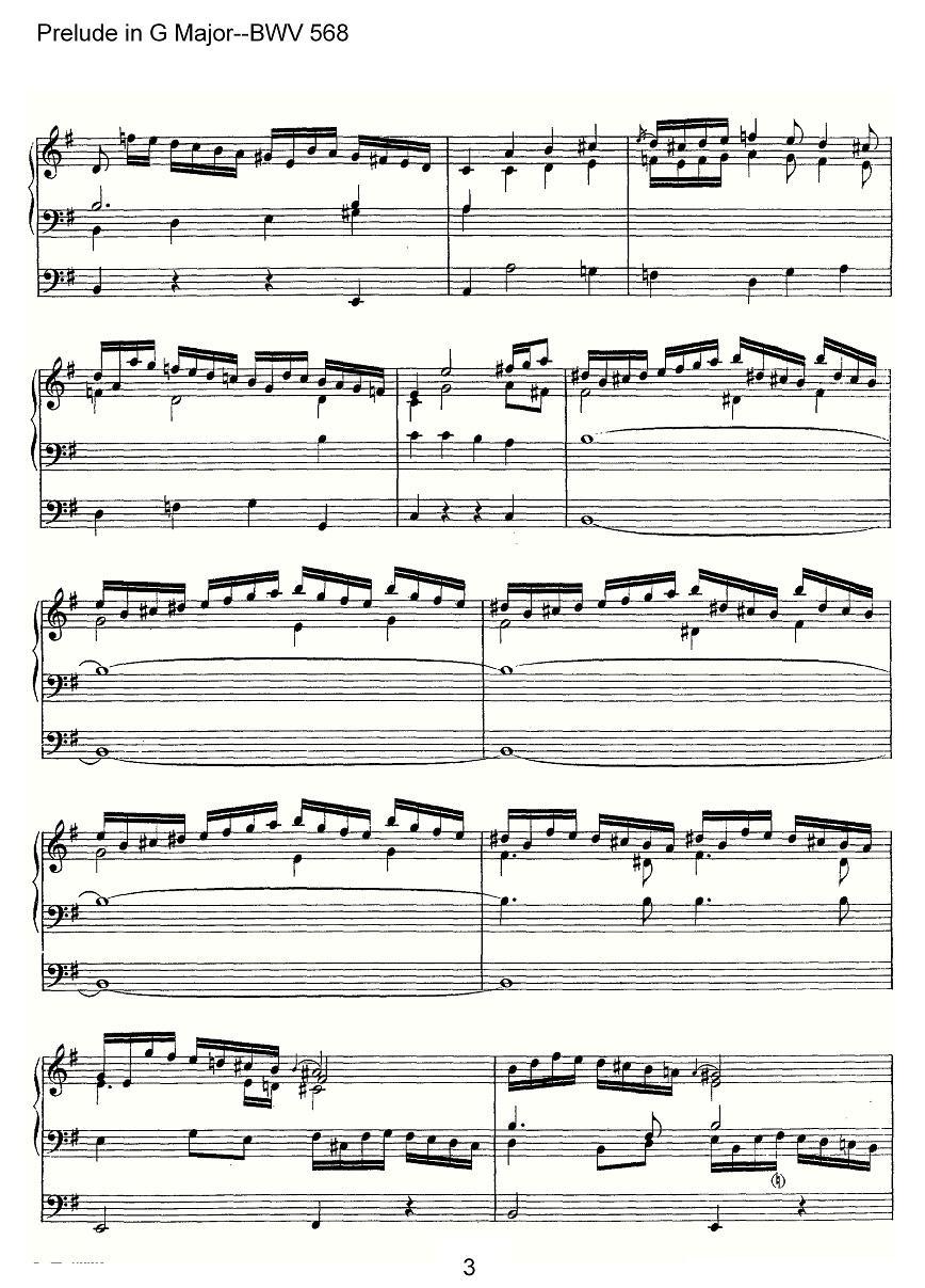 Prelude in G Major--BWV 568（管风琴谱）其它曲谱（图3）