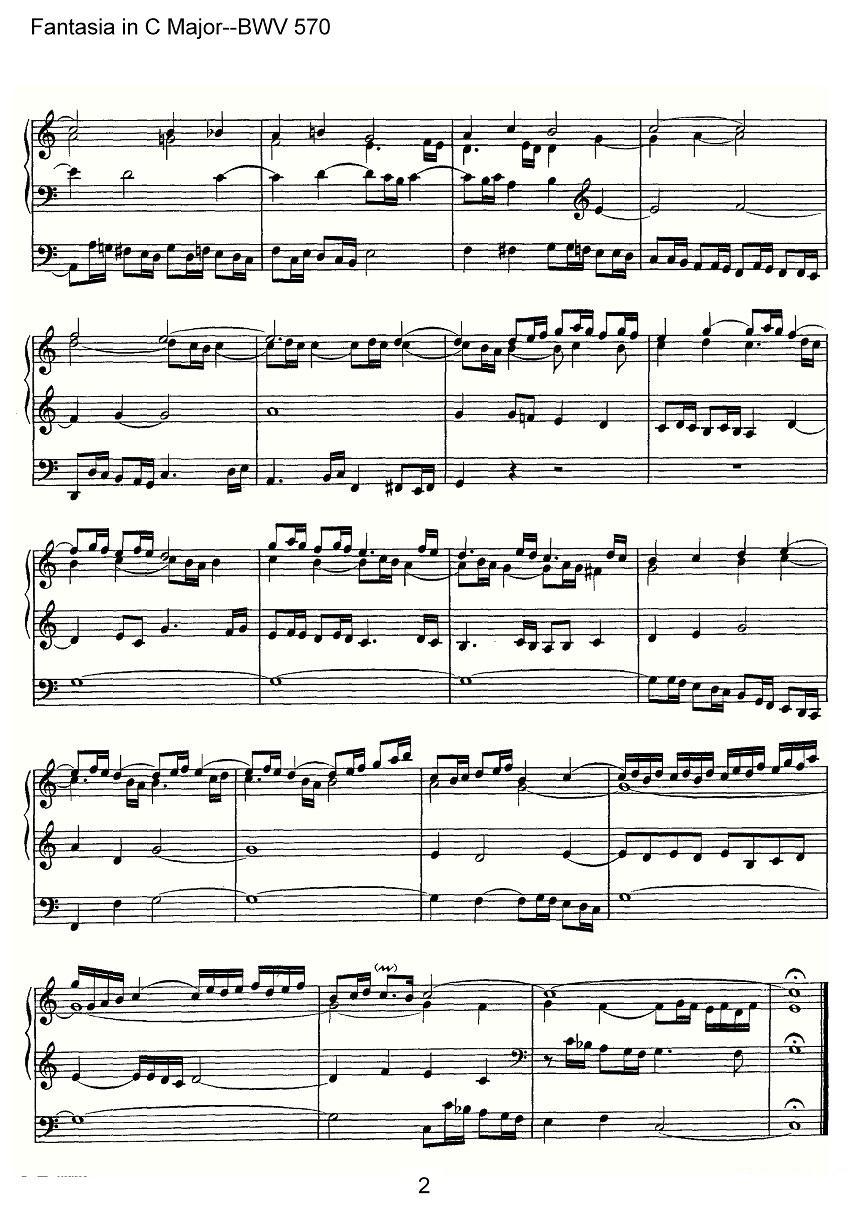 Fantasia in C Major--BWV 570（管风琴谱）其它曲谱（图2）