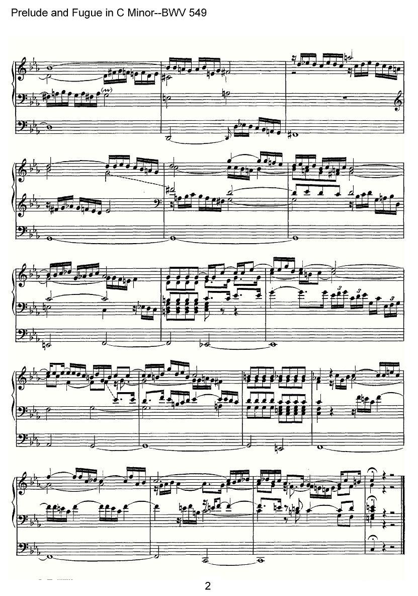 Prelude and Fugue in C Minor--BWV 549（管风琴谱）其它曲谱（图2）