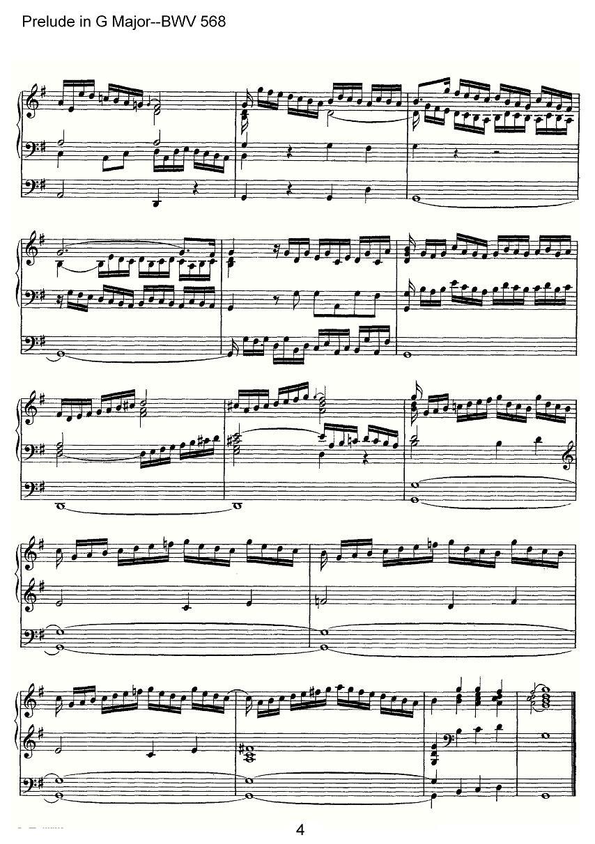 Prelude in G Major--BWV 568（管风琴谱）其它曲谱（图4）