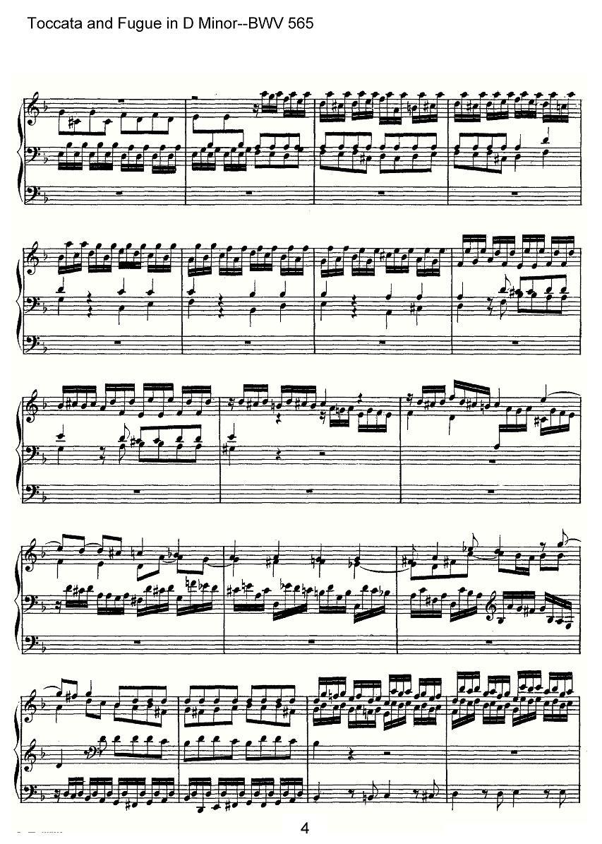 Toccata and Fugue in D Minor--BWV 565（管风琴谱）其它曲谱（图4）