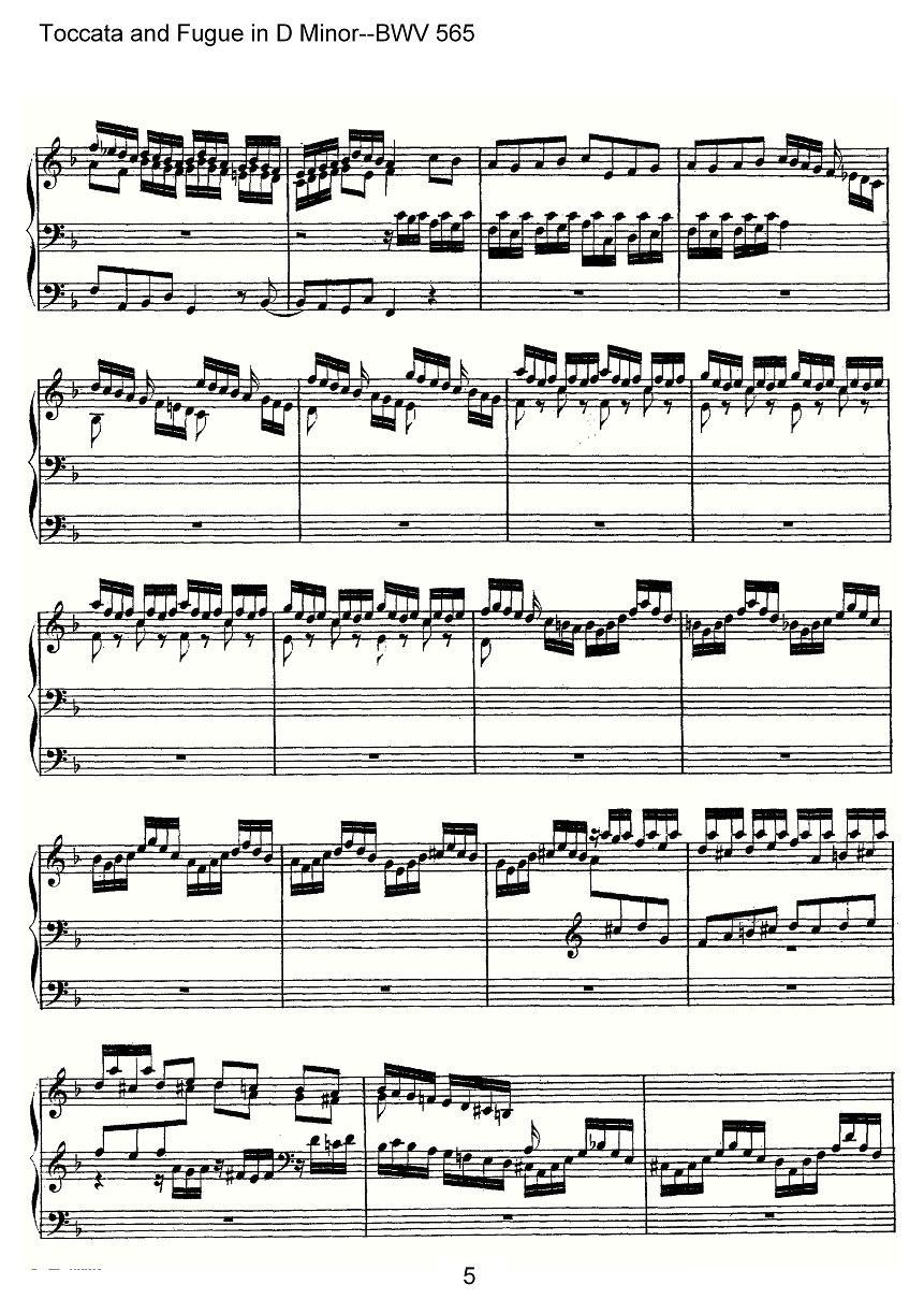 Toccata and Fugue in D Minor--BWV 565（管风琴谱）其它曲谱（图5）