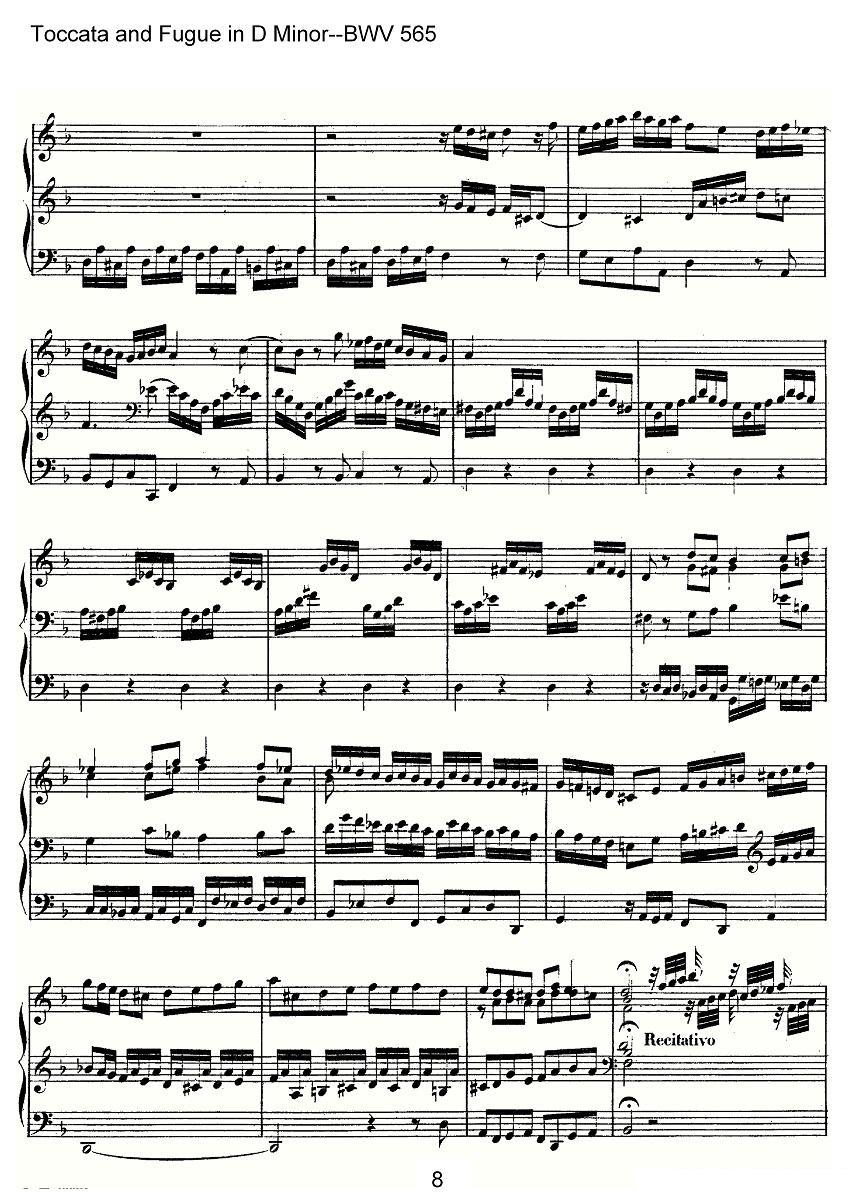 Toccata and Fugue in D Minor--BWV 565（管风琴谱）其它曲谱（图8）