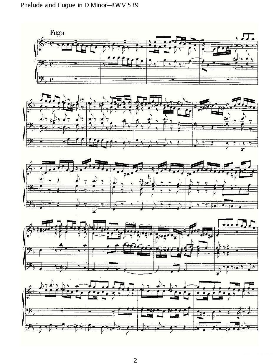 Prelude and Fugue in D Minor--BWV 539 （管风琴谱）其它曲谱（图2）