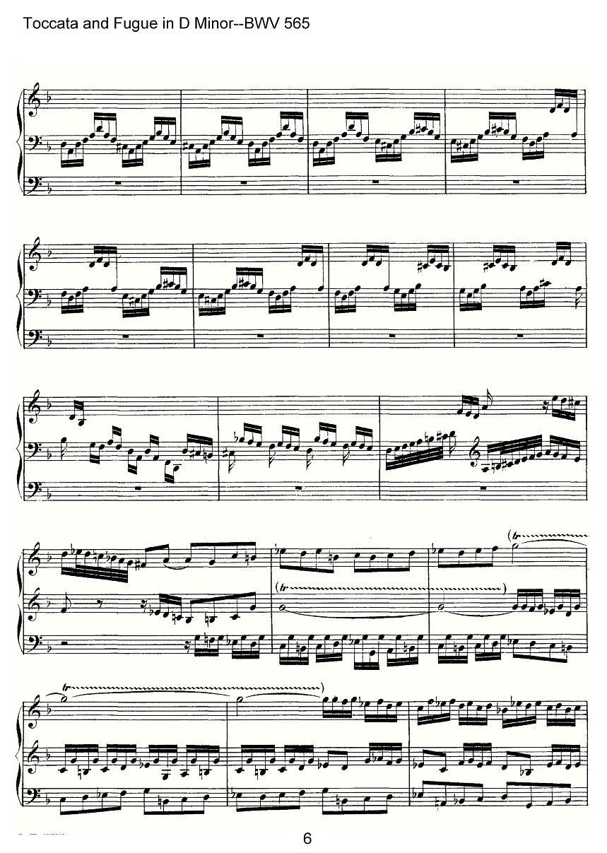 Toccata and Fugue in D Minor--BWV 565（管风琴谱）其它曲谱（图6）
