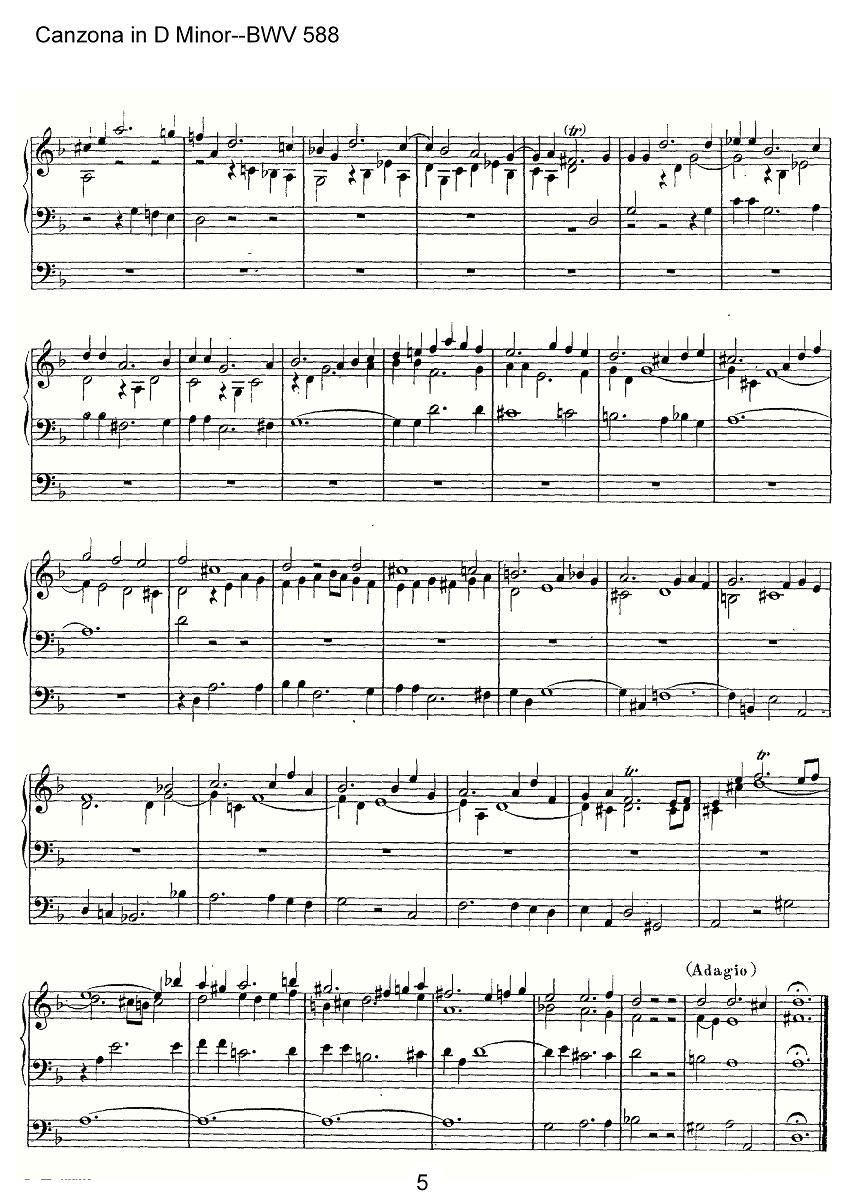 Canzona in D Minor--BWV 588（管风琴谱）其它曲谱（图5）