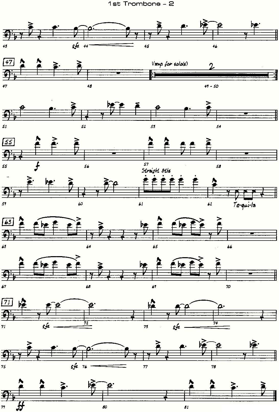 龙舌兰（爵士大乐队总分谱、总政军乐团演奏版）其它曲谱（图20）