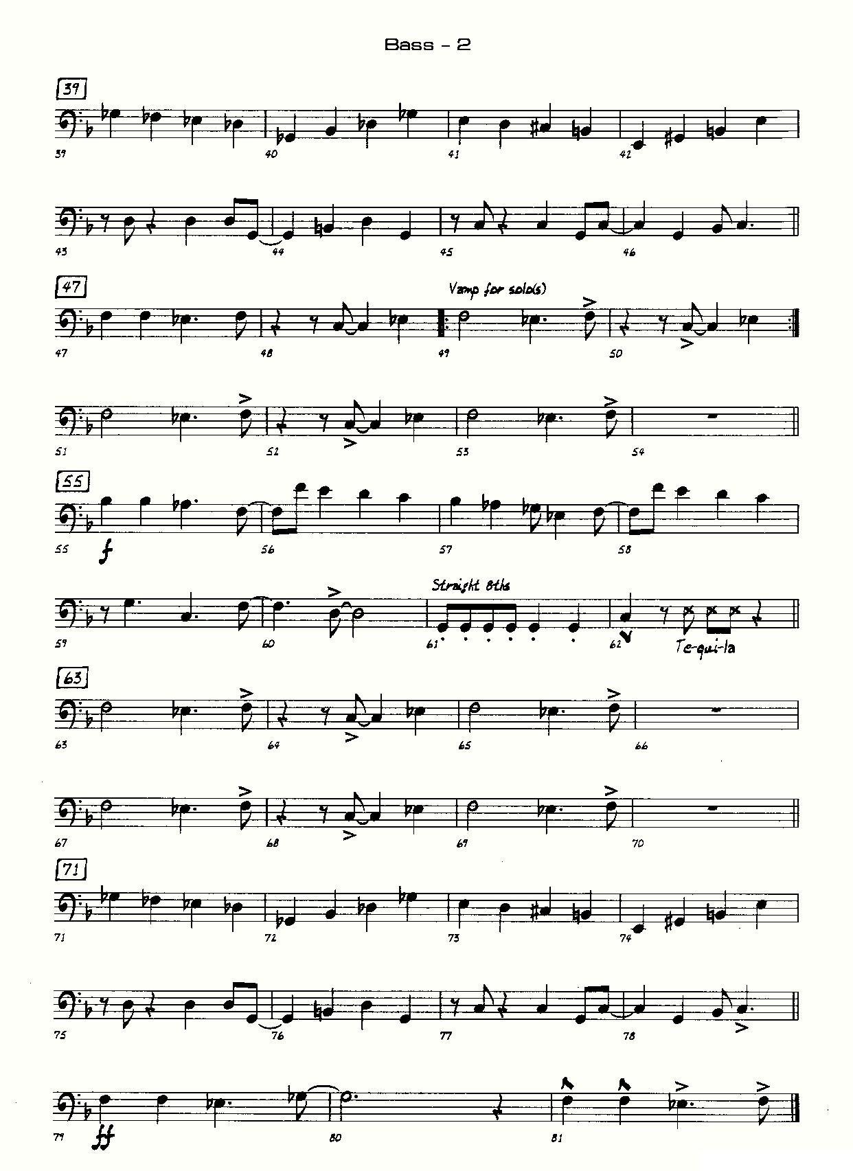 龙舌兰（爵士大乐队总分谱、总政军乐团演奏版）其它曲谱（图47）