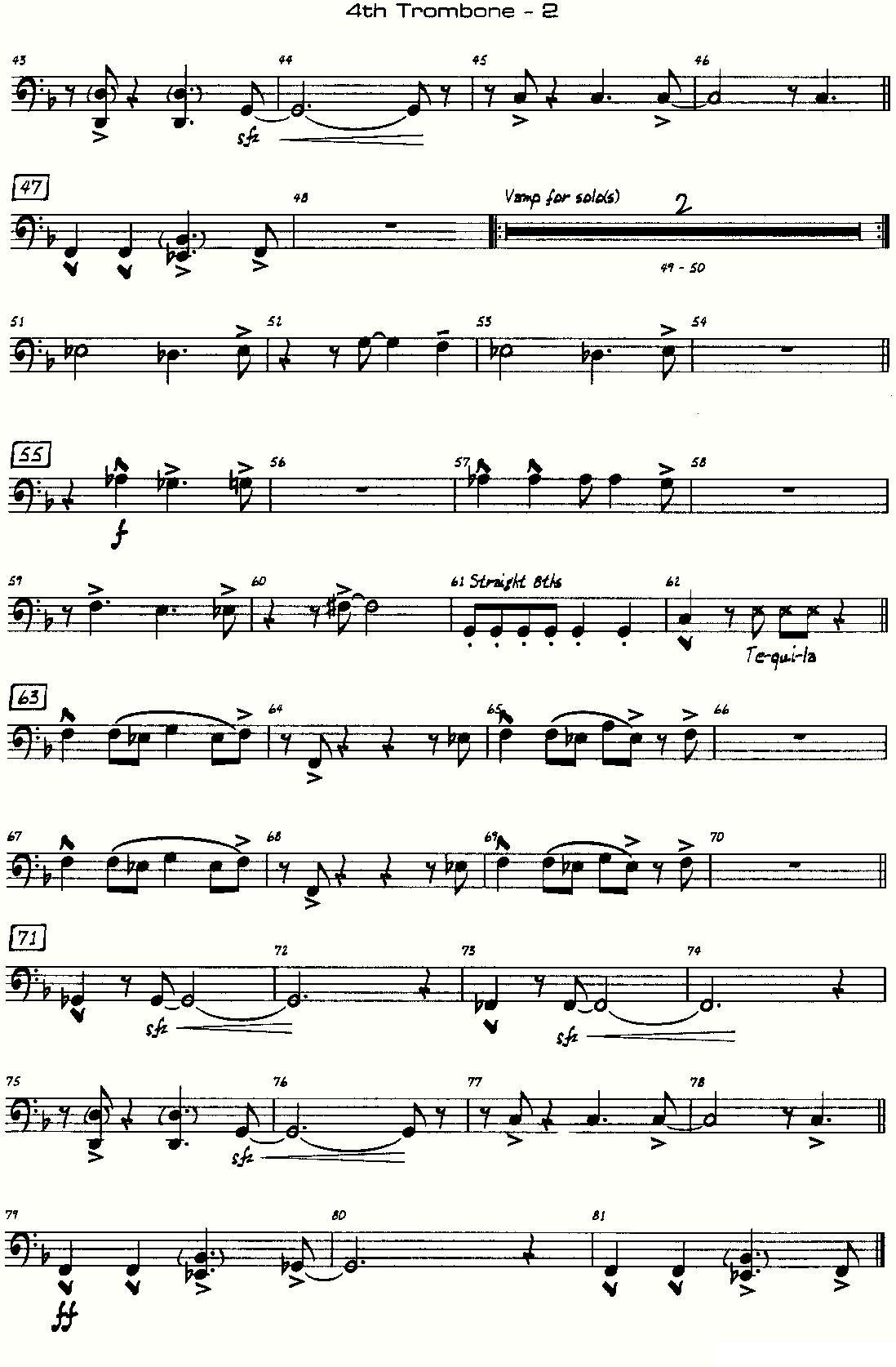 龙舌兰（爵士大乐队总分谱、总政军乐团演奏版）其它曲谱（图26）