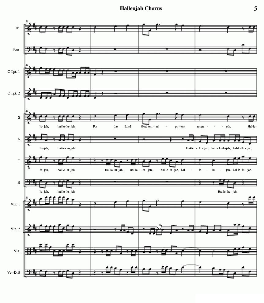 哈利路亚总谱1-10（Halleujah Chorus）其它曲谱（图5）
