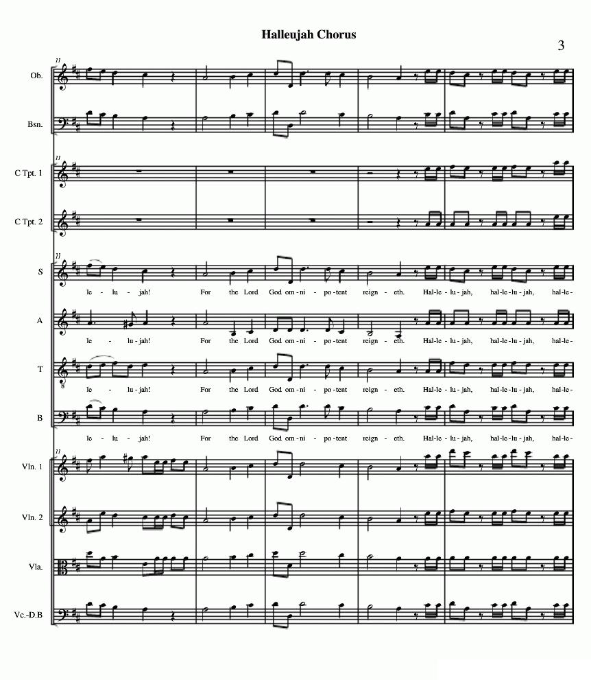 哈利路亚总谱1-10（Halleujah Chorus）其它曲谱（图3）