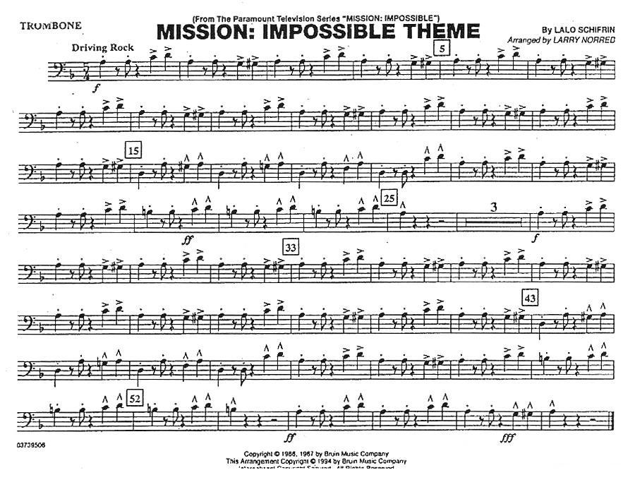 MISSION:IMPOSSIBLE THEME（分谱：长号）其它曲谱（图1）