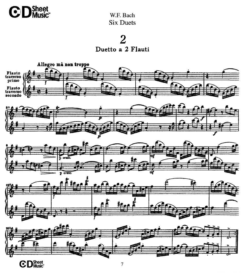 W.F.巴赫—六首二重奏练习曲（2）其它曲谱（图1）