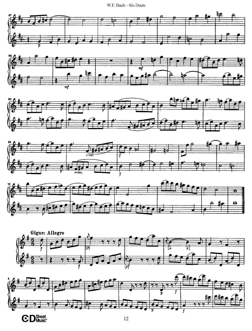 W.F.巴赫—六首二重奏练习曲（2）其它曲谱（图6）