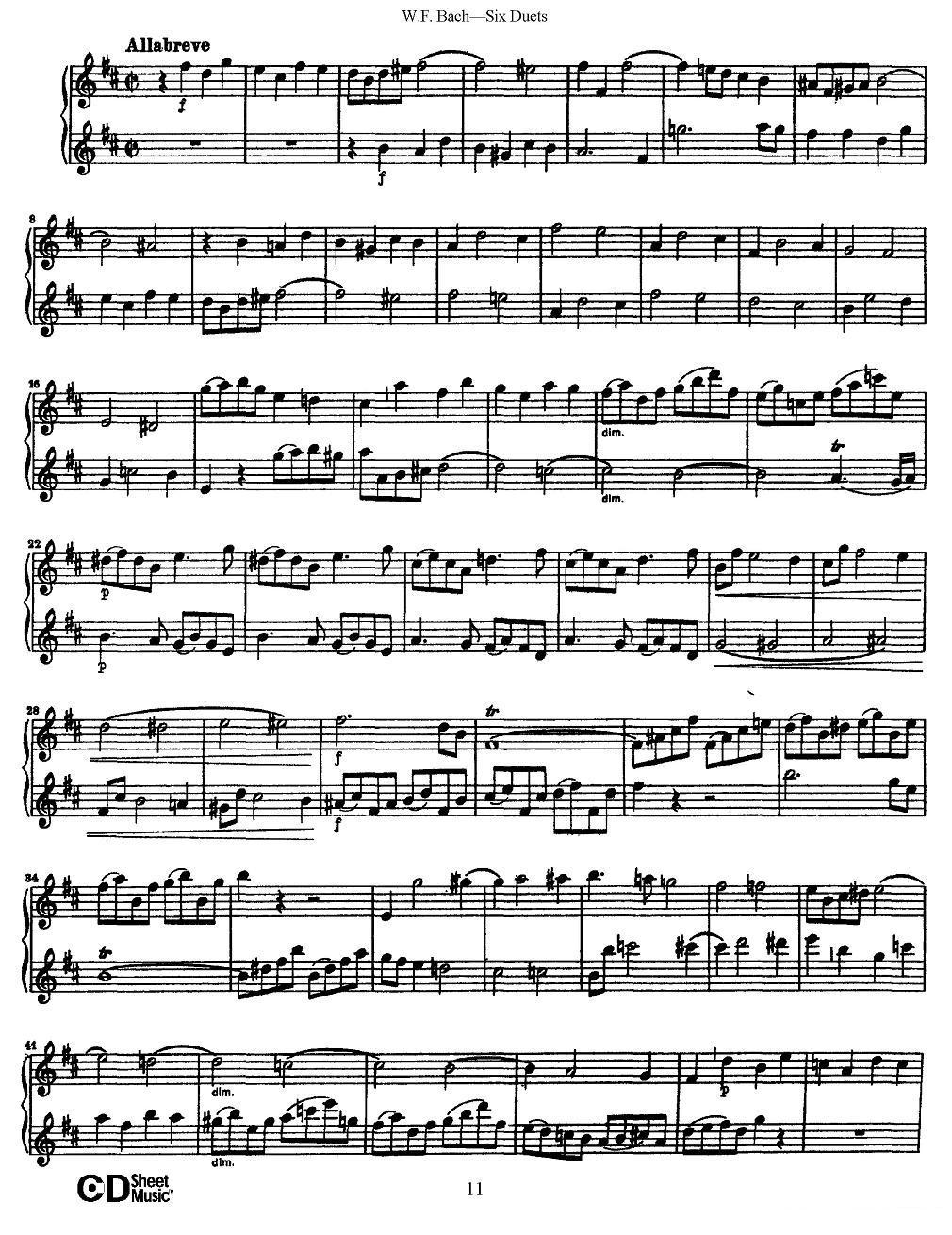 W.F.巴赫—六首二重奏练习曲（2）其它曲谱（图5）