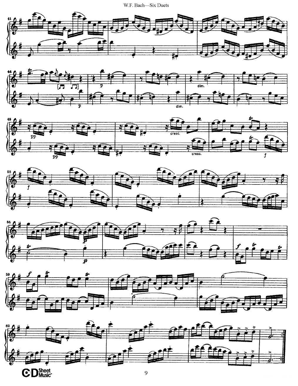W.F.巴赫—六首二重奏练习曲（2）其它曲谱（图3）