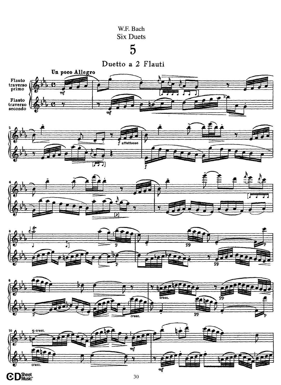 W.F.巴赫—六首二重奏练习曲（5）其它曲谱（图1）