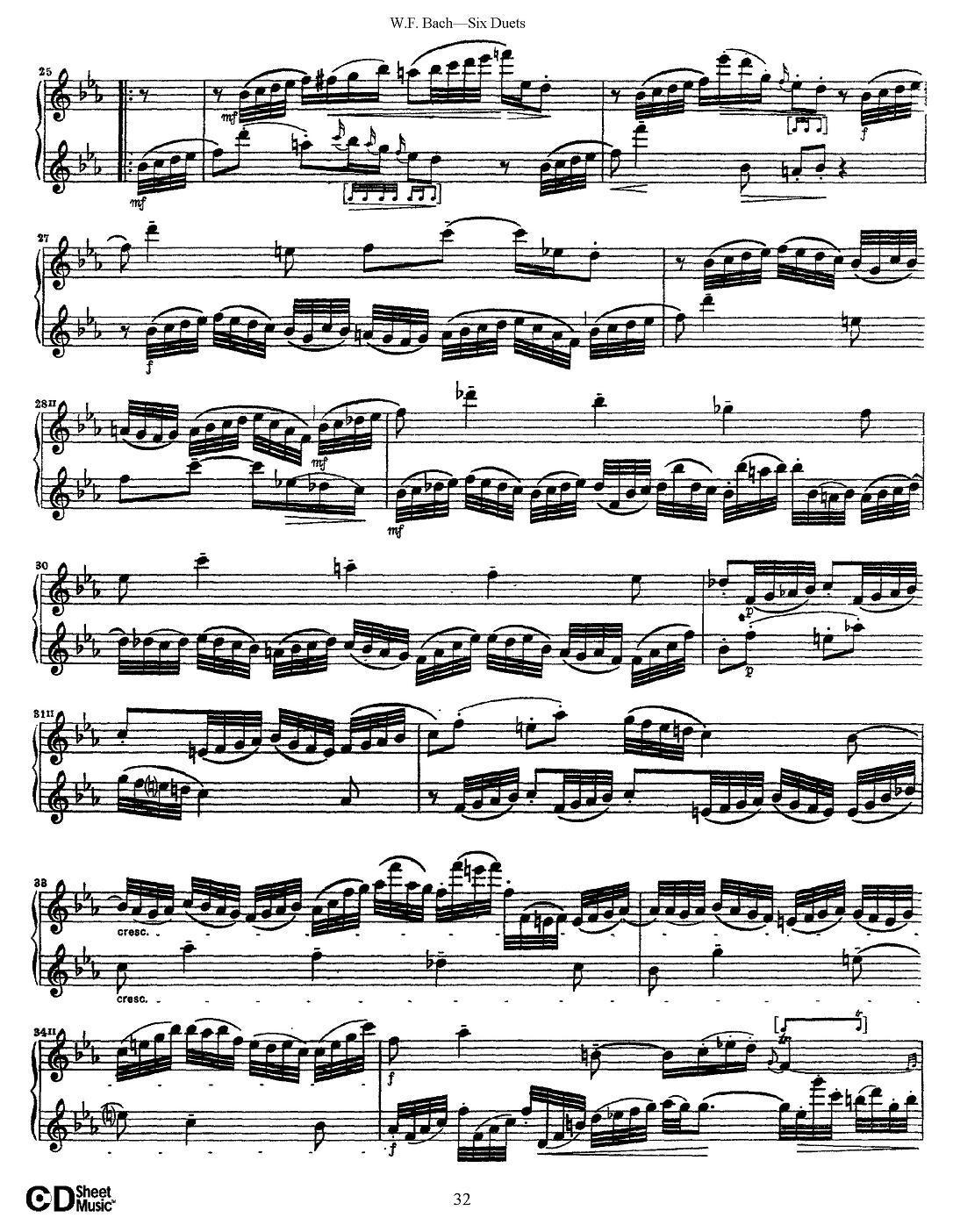 W.F.巴赫—六首二重奏练习曲（5）其它曲谱（图3）