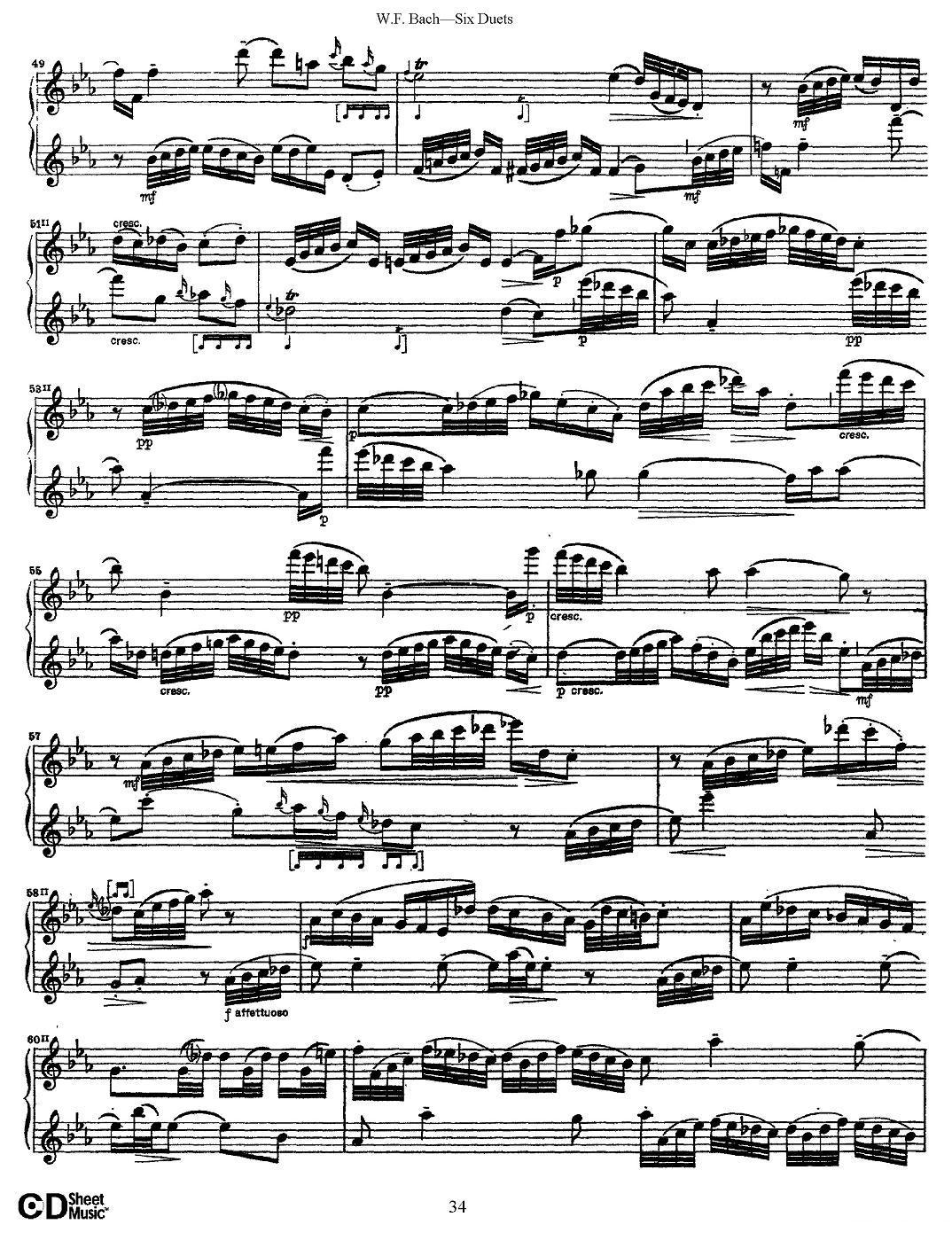 W.F.巴赫—六首二重奏练习曲（5）其它曲谱（图5）
