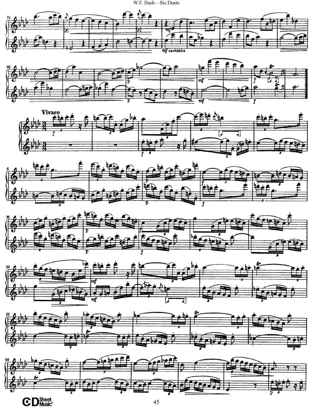 W.F.巴赫—六首二重奏练习曲（6）其它曲谱（图4）