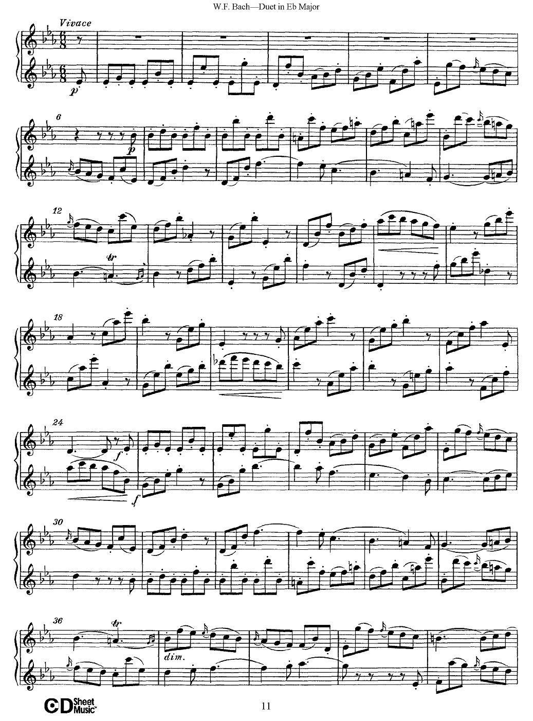 Eb大调二重奏其它曲谱（图11）