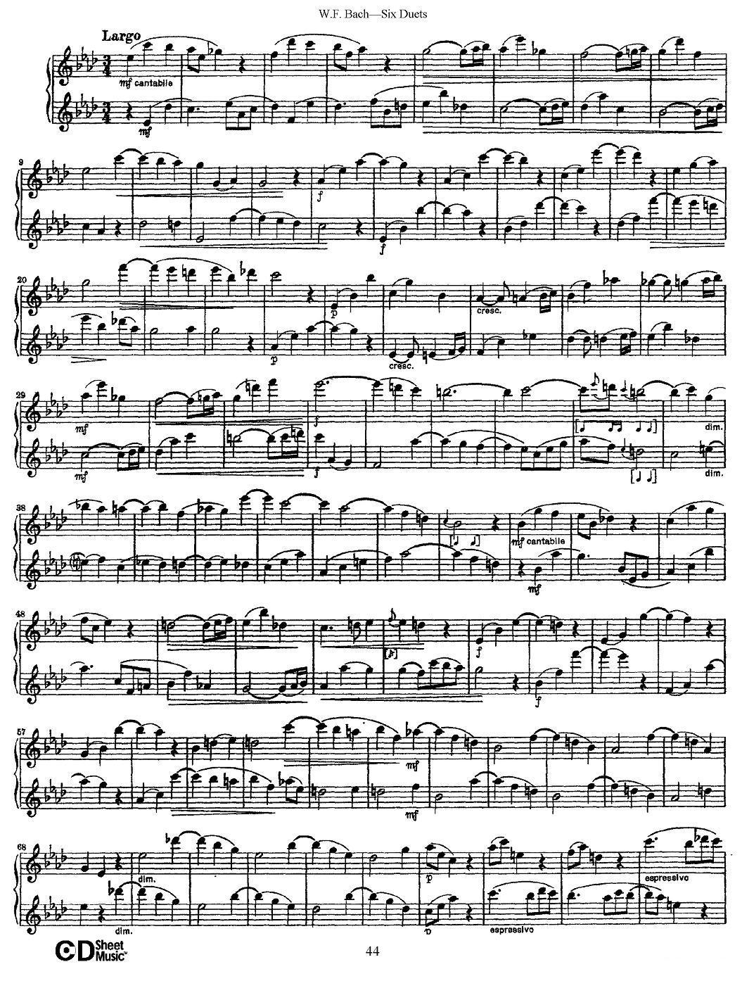 W.F.巴赫—六首二重奏练习曲（6）其它曲谱（图3）