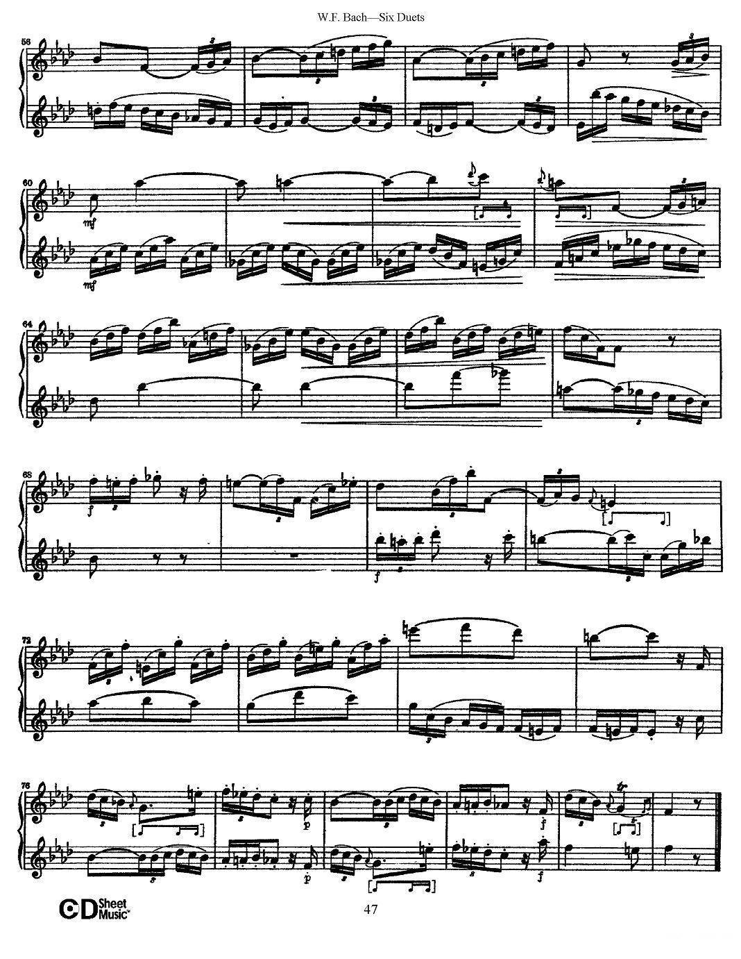 W.F.巴赫—六首二重奏练习曲（6）其它曲谱（图6）