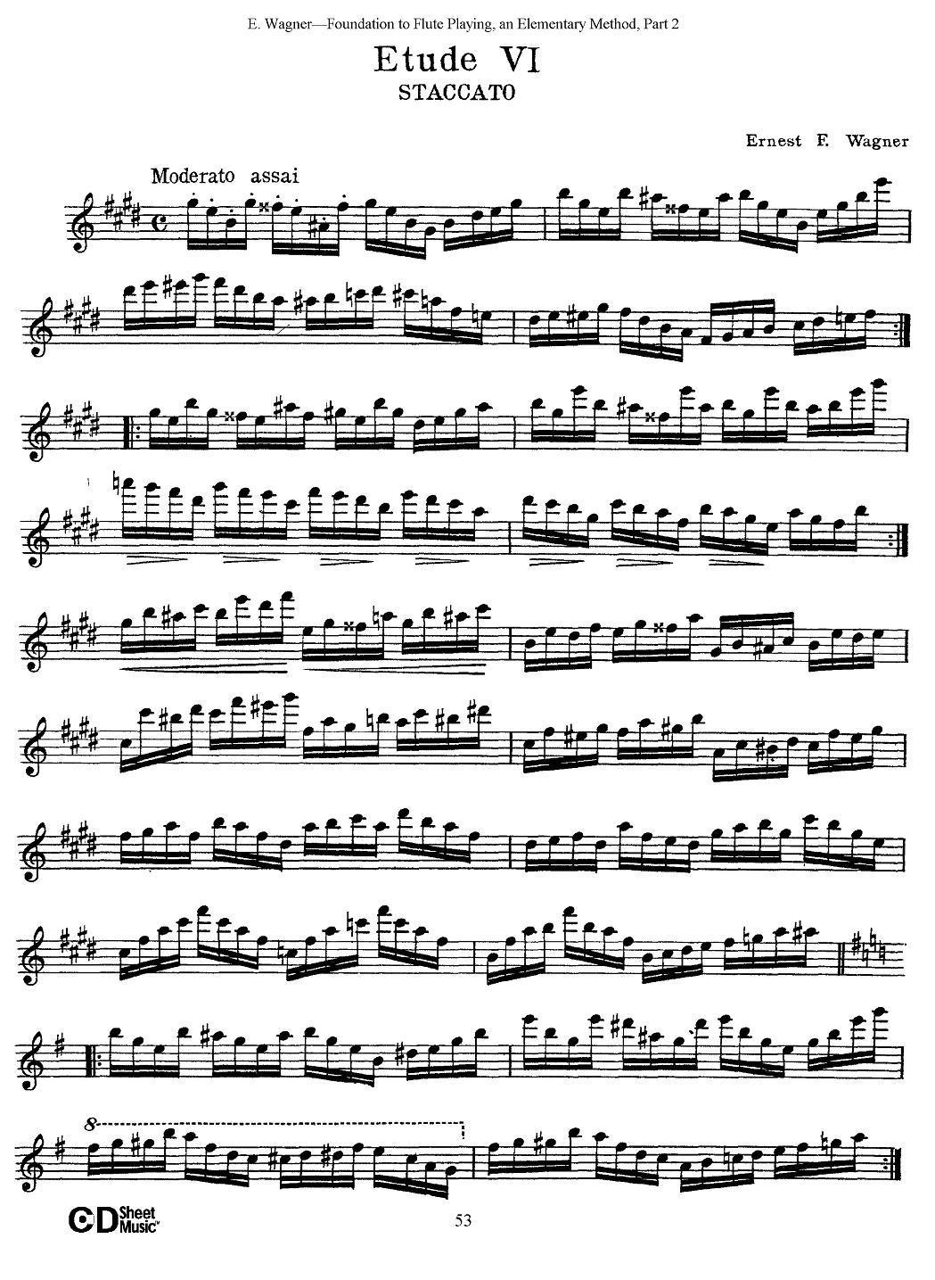 长笛演奏基础教程练习（Etude 6）其它曲谱（图1）
