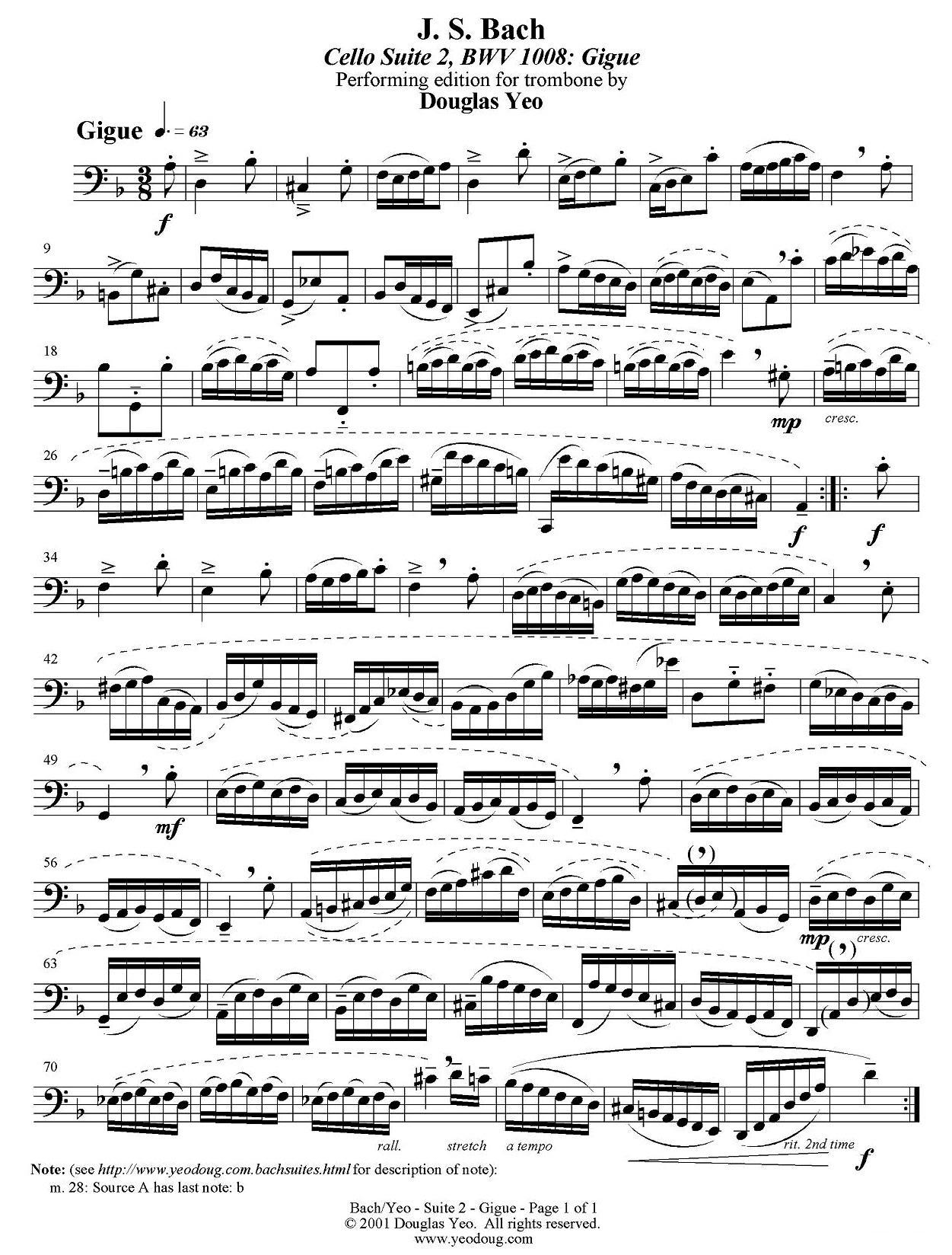 Douglas Yeo - Gigue（吉格舞曲）（低音长号）其它曲谱（图1）