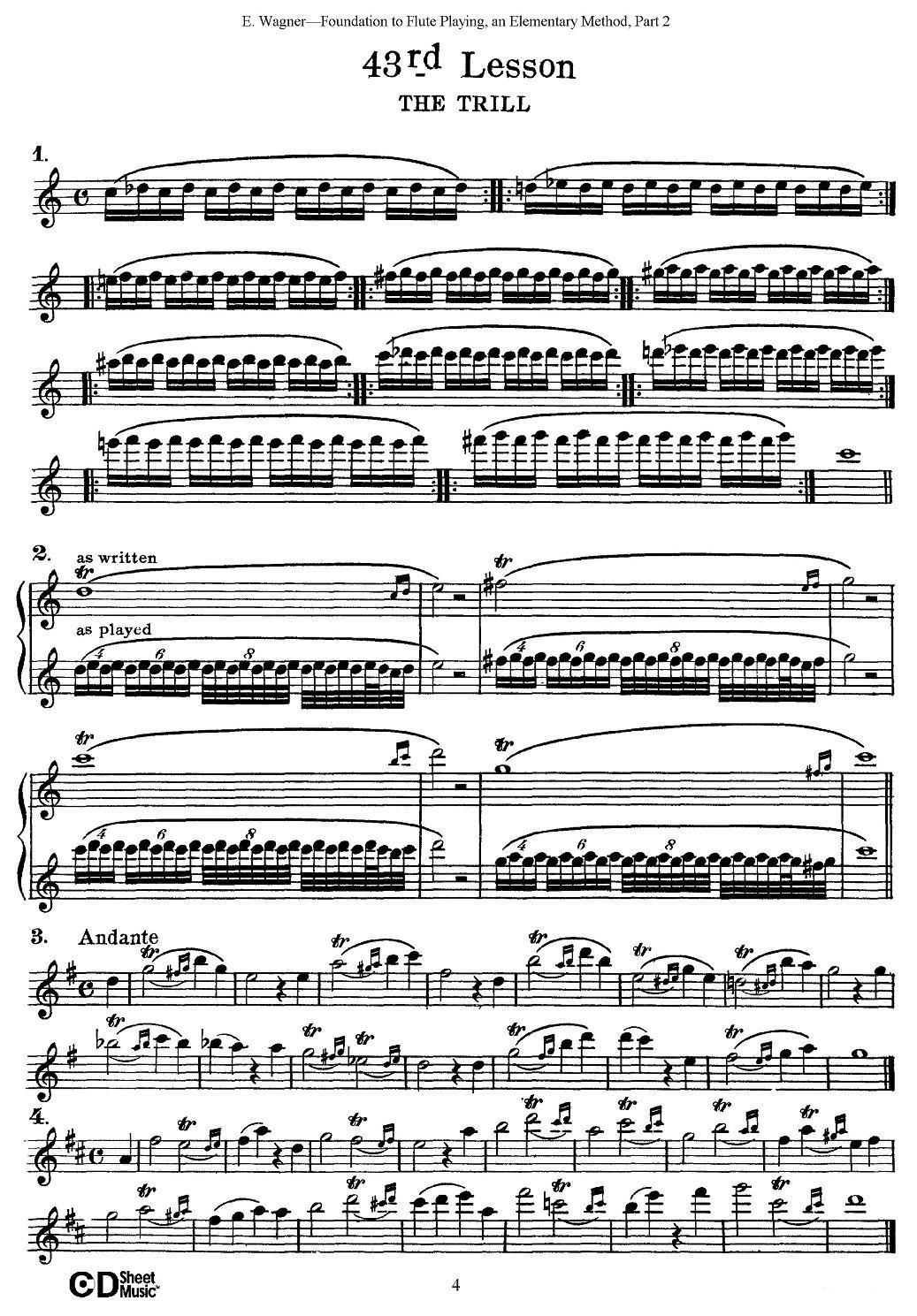 长笛演奏基础教程练习（41—46）其它曲谱（图6）