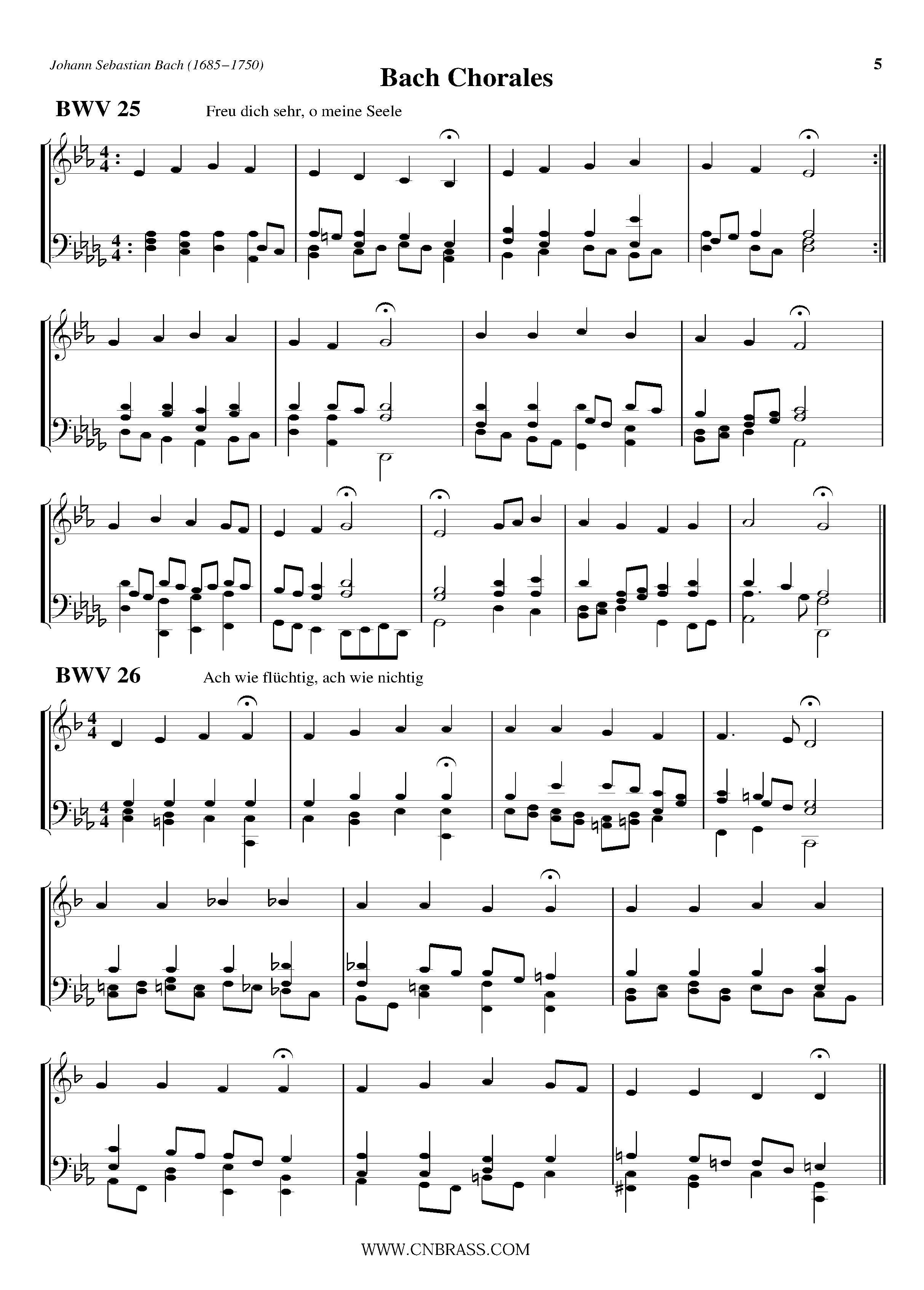 Bach Chorales（小号）其它曲谱（图1）