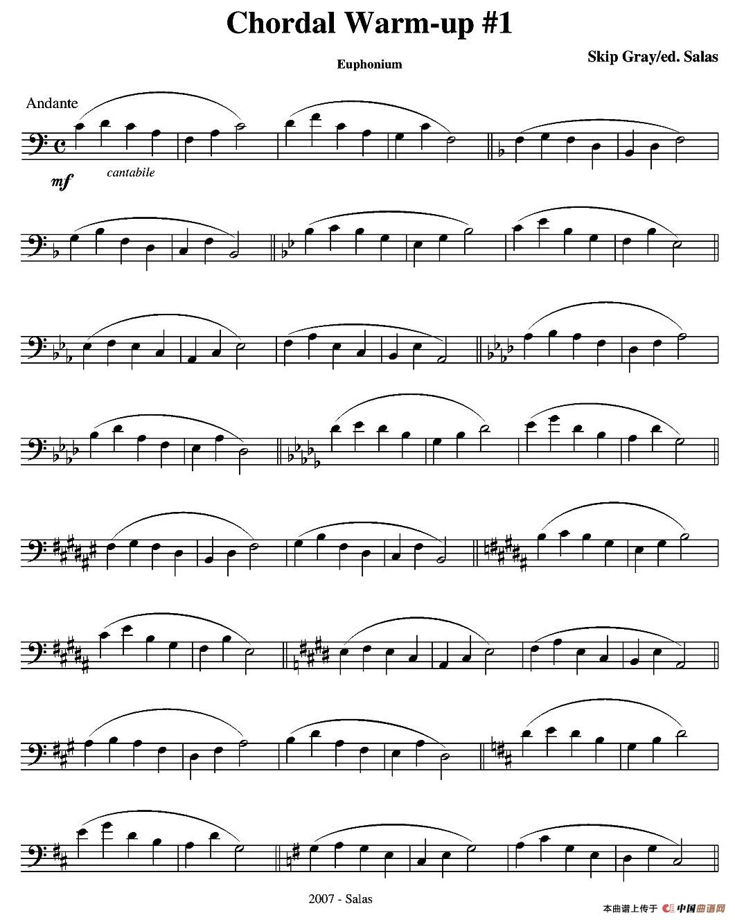 Chordal Warm-up  - Euphonium（大号练习教材选曲）其它曲谱（图1）