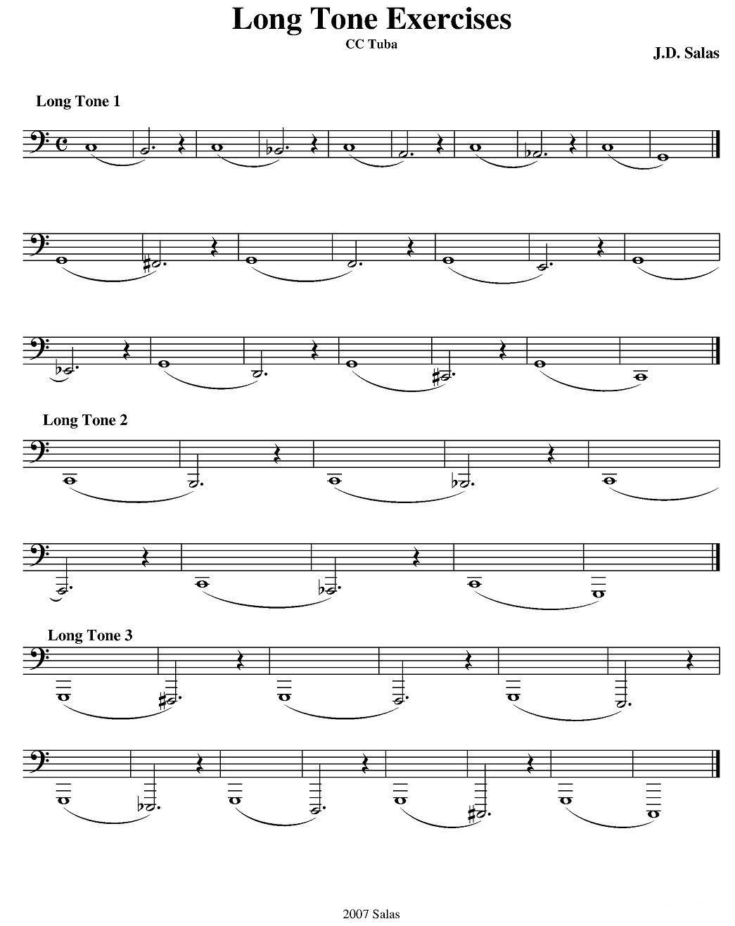 Long Tone Exercises - C Tuba（大号练习教材选曲）其它曲谱（图1）